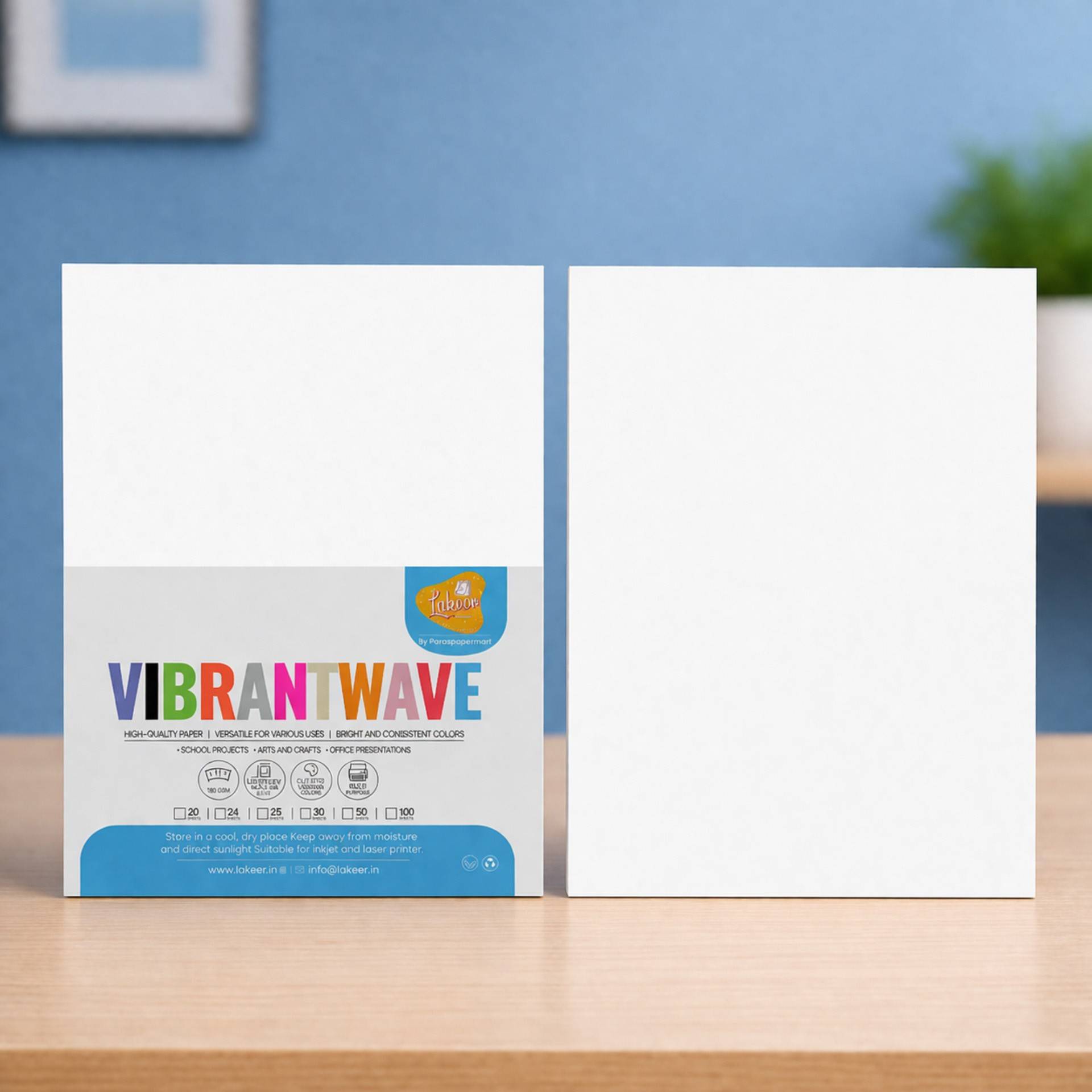 Buy Lakeer Vibrantwave A4 Papers | 180 Gsm | 20 Sheets | White