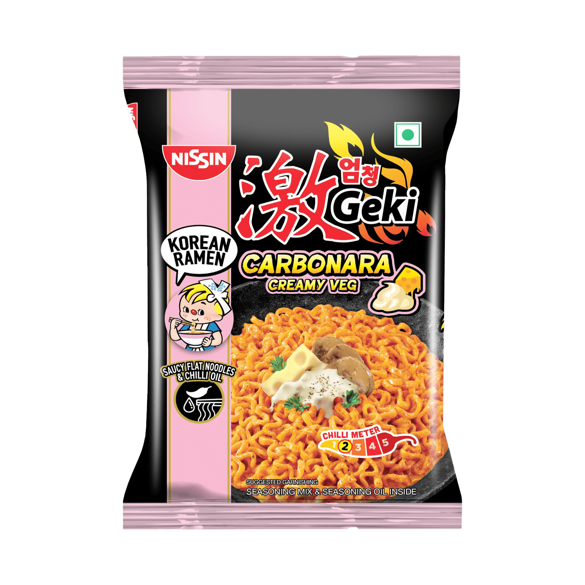 Nissin Geki Korean Ramen Carbonara Creamy Veg - Image 1