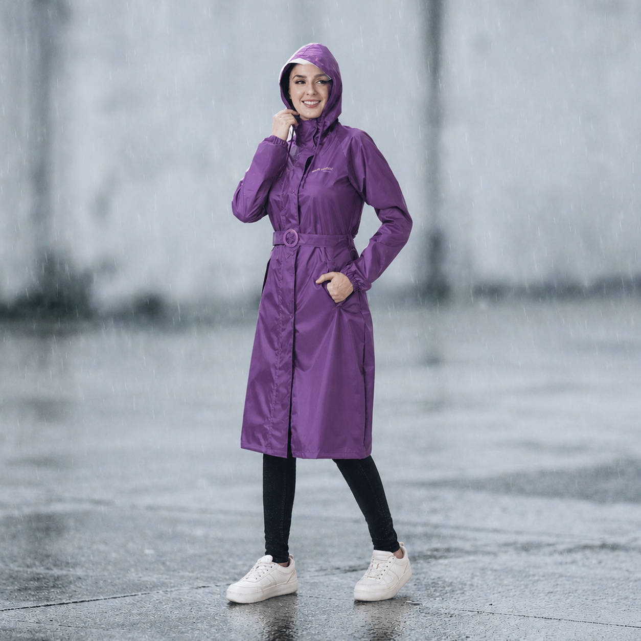 Buy Zeel Long Rain Coat for Women (XL, Purple) Online (1 XL) At