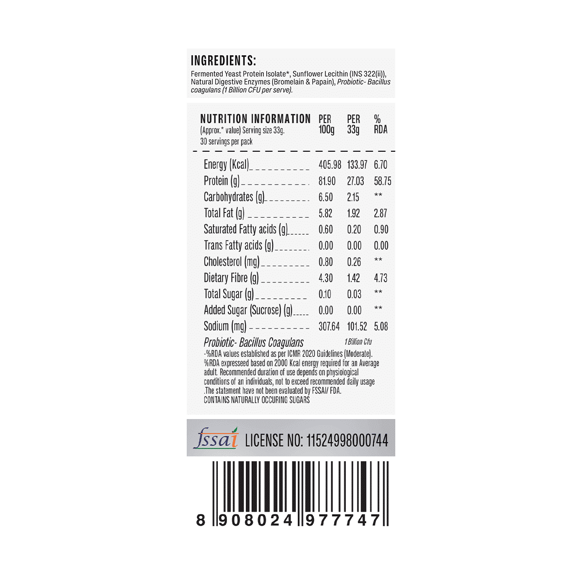 SuperYou Pro Unflavoured Fermented Yeast Protein Powder 27g - Image 8