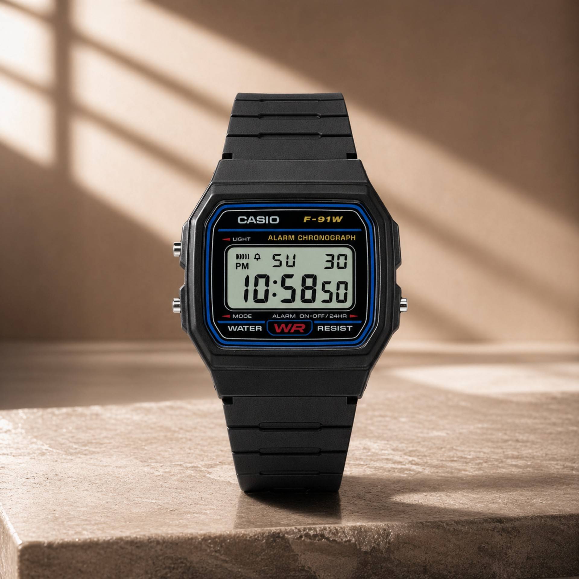 Casio Resin Unisex Digital Watch - Dark Black