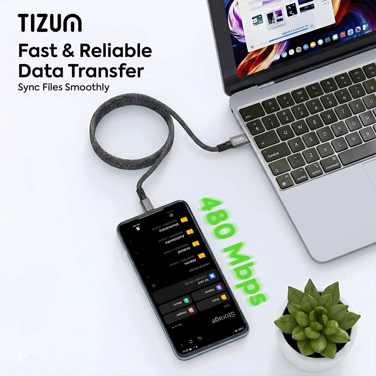 Tizum 60W USB-C to USB-C Magnetic Cable - Image 8