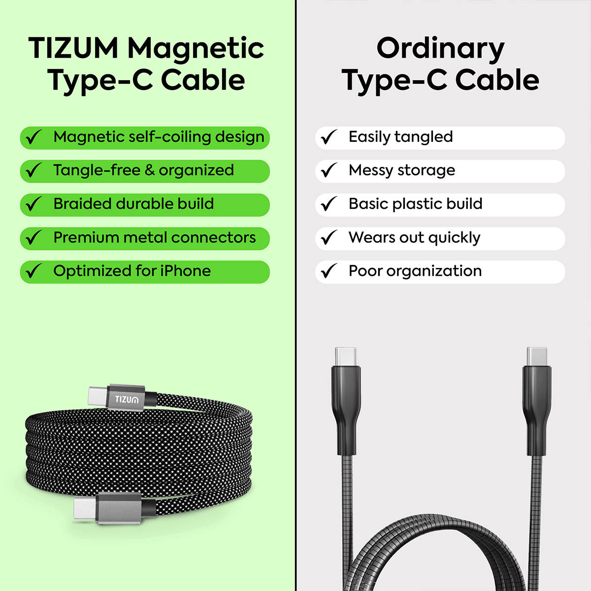 Tizum 60W USB-C to USB-C Magnetic Cable - Image 9