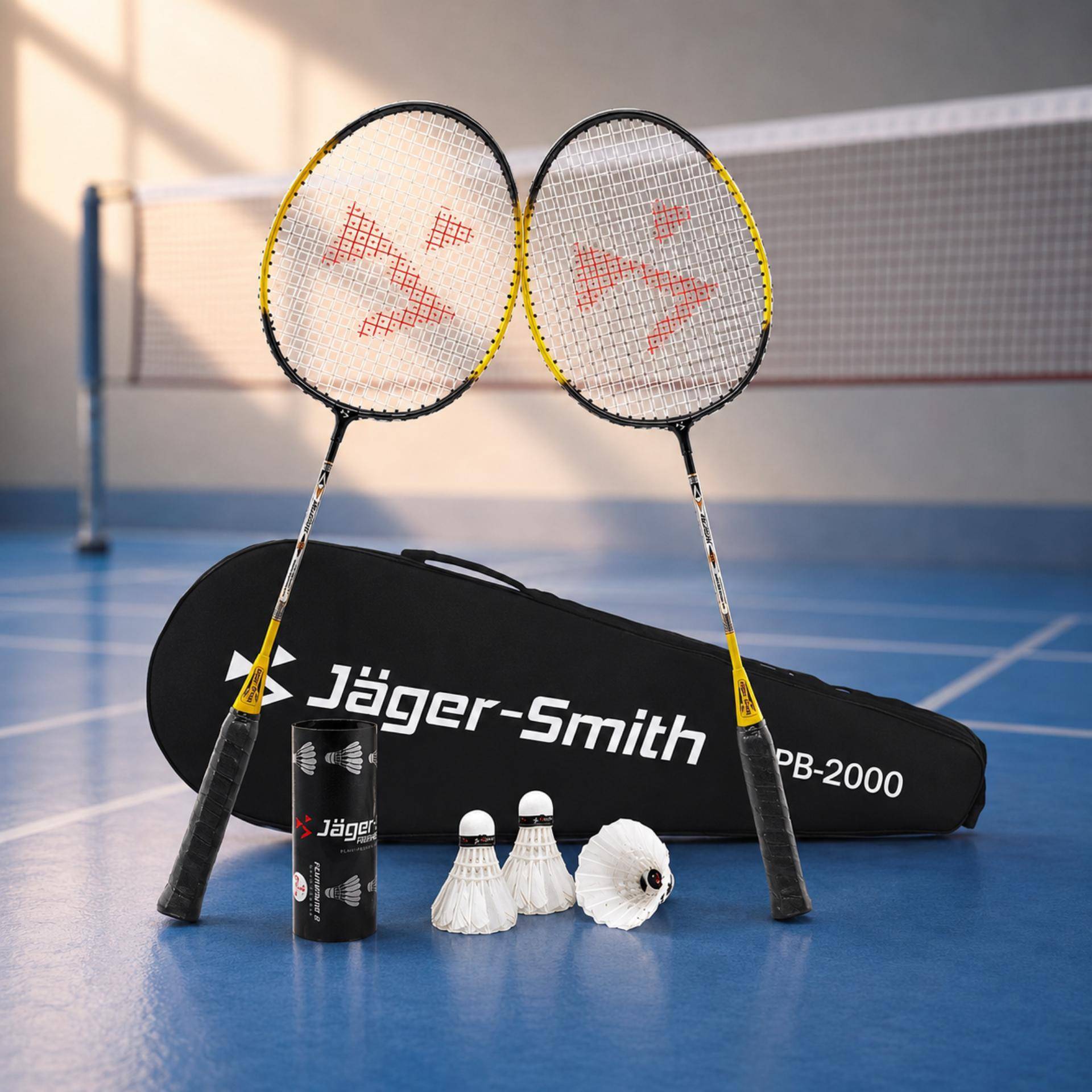 Jager Smith PB-2000 Badminton Combo Set (Yellow) - Image 1