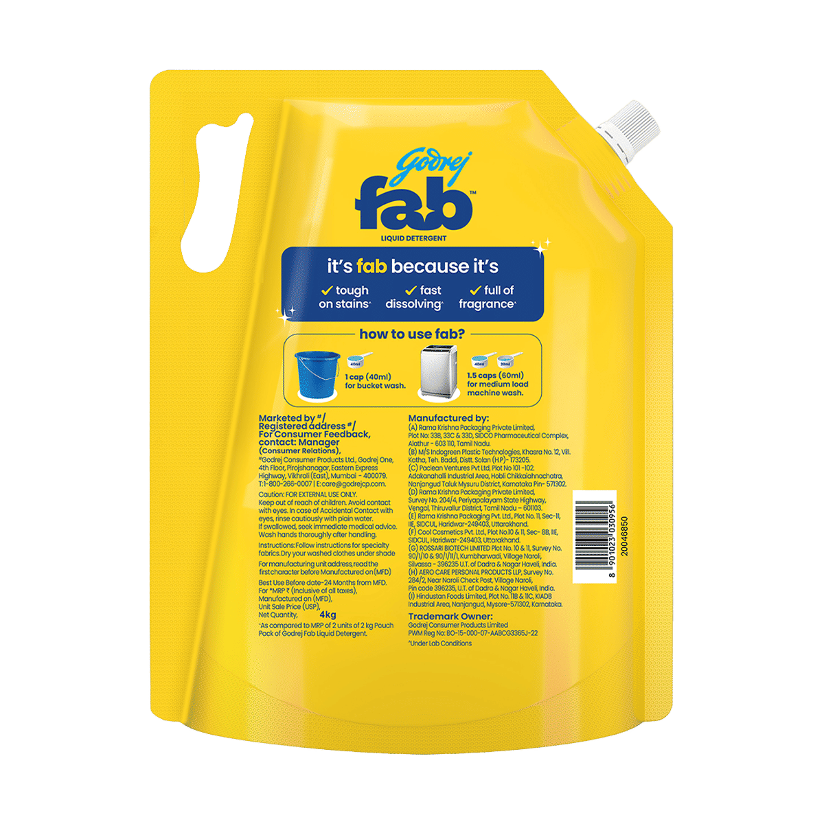 Godrej Fab Top Load Liquid Detergent Refill Pouch - Image 2