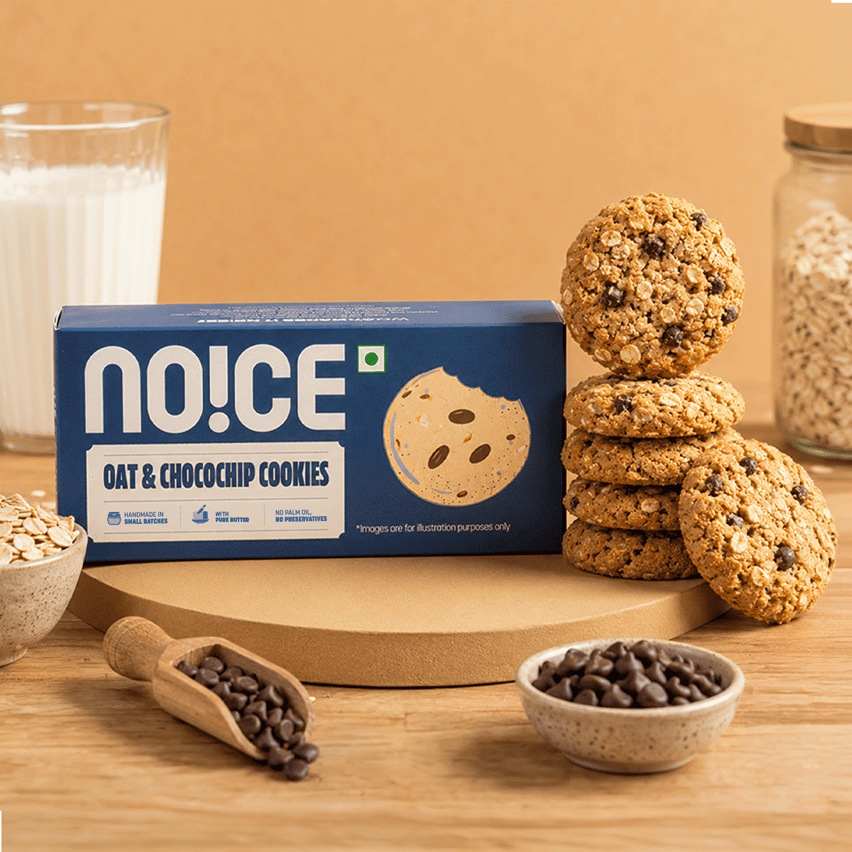 Buy NOICE Oat & Chocochip Cookies (Zero Palm Oil Biscuits) Online