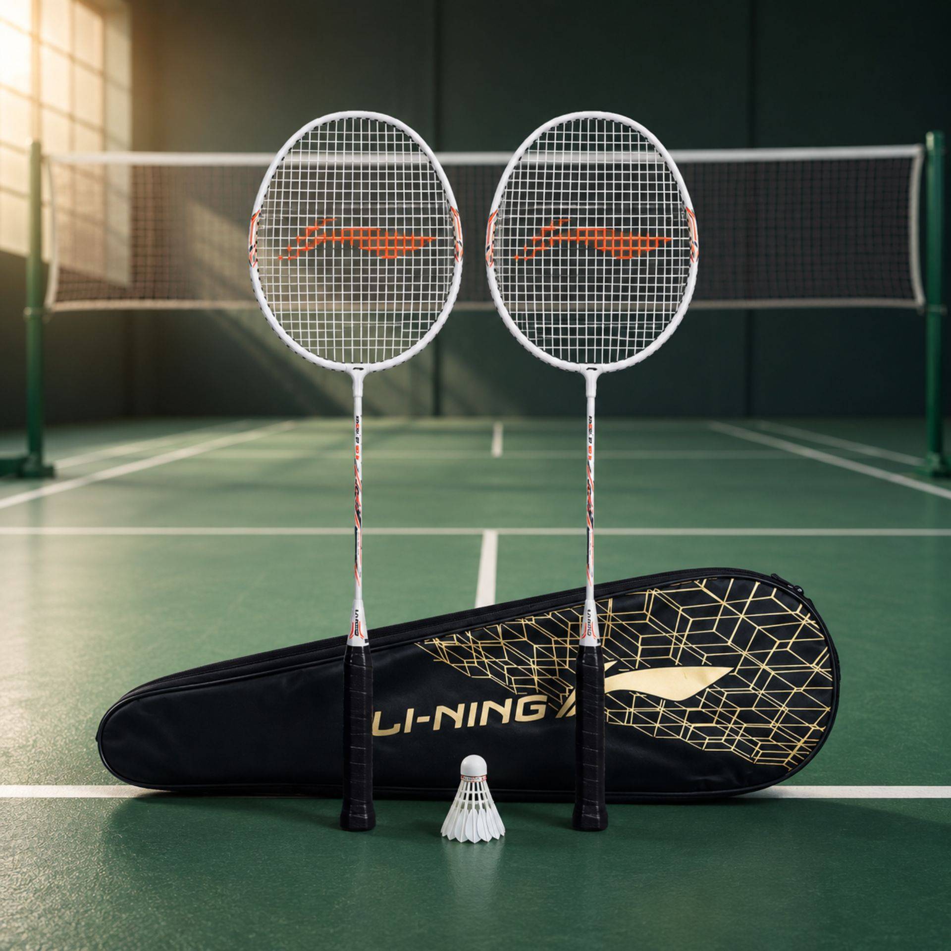Li-Ning XP-90-IV Set of 2 Strung Badminton Racket with Free Full Cover - Image 1