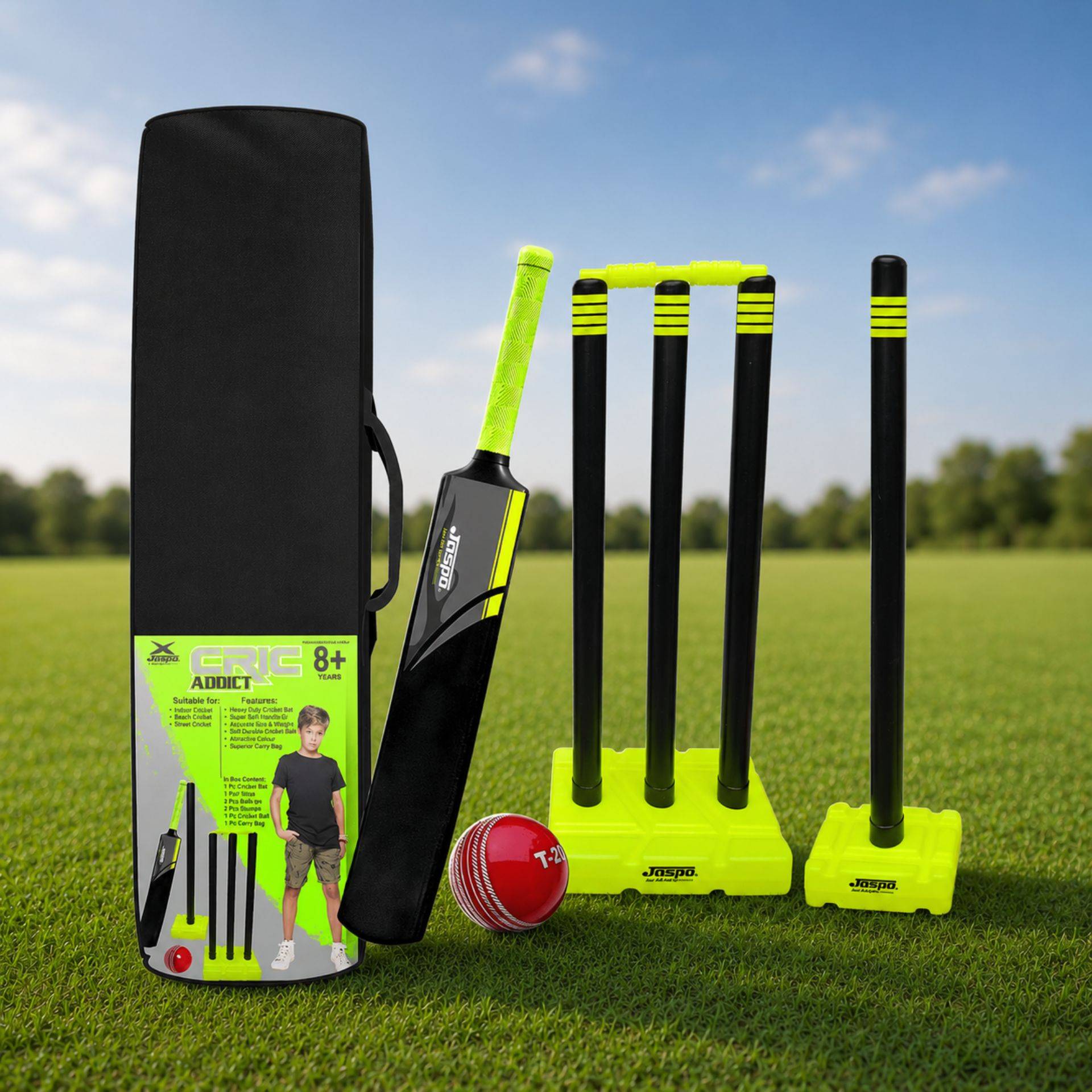 Buy Jaspo Cric Addict Plastic Cricket Set with Soft Ball (Size 5