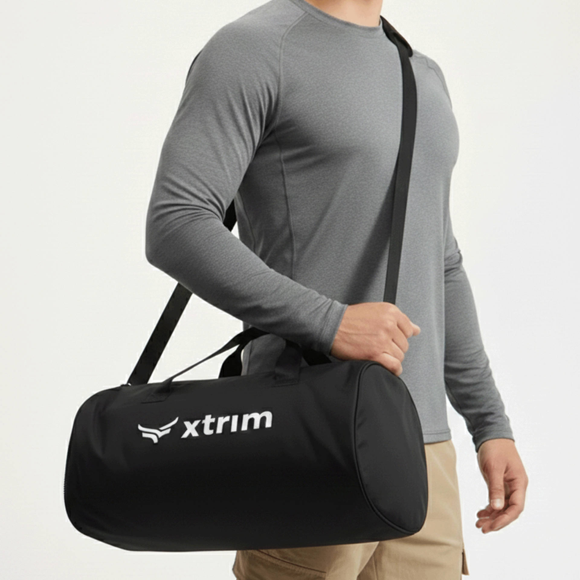 Xtrim Gym & Travel Duffle Bag with Shoe Compartment (20L, Black) - Image 1