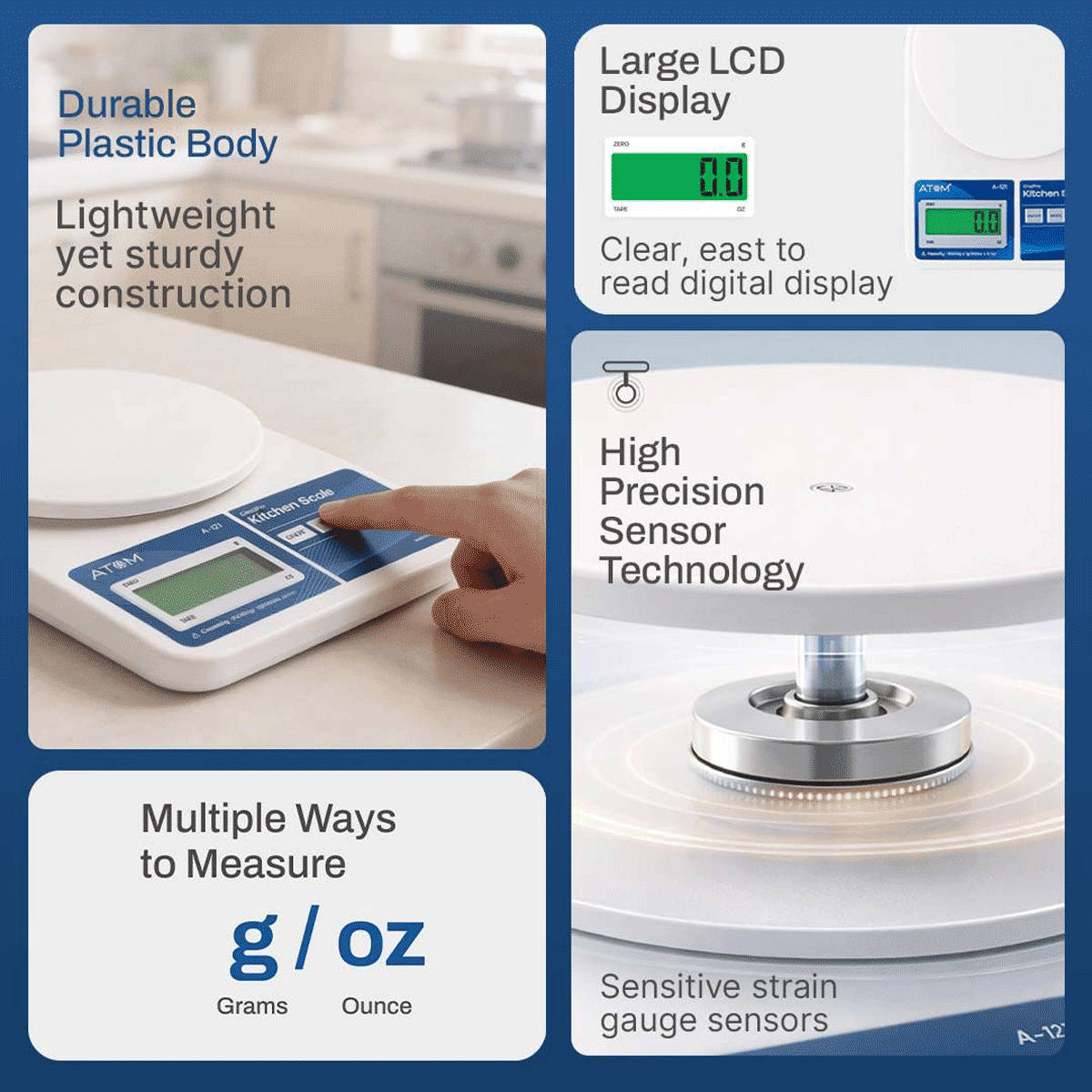 Atom Digital Kitchen Food Weighing Scale 10Kg - Image 2