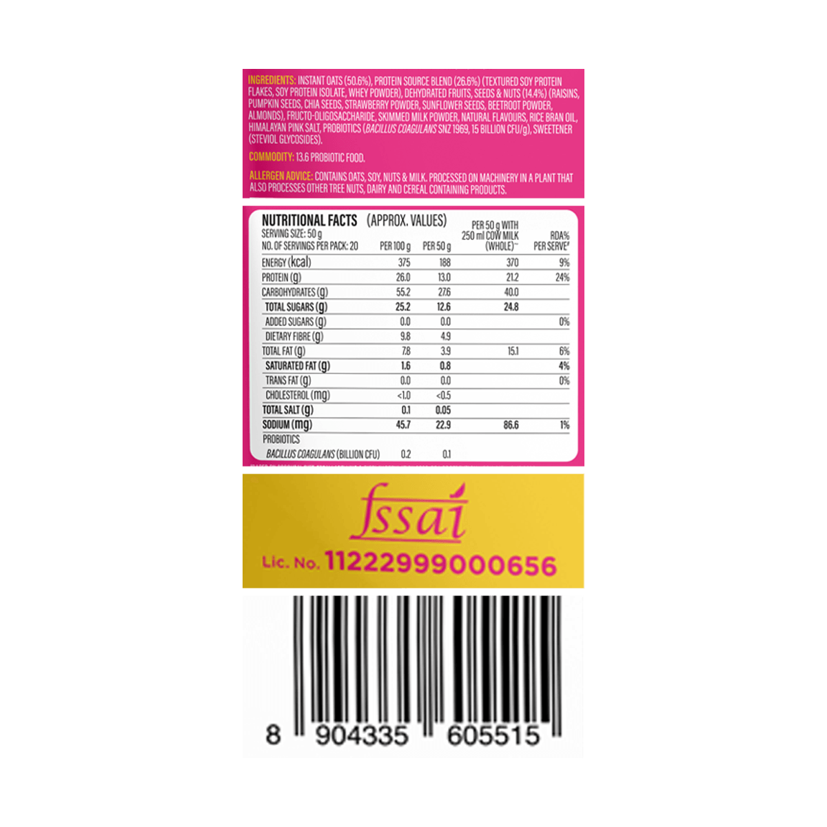 Yogabar 26% Protein Oats, Fruits, Nuts & Seeds Bar - Image 6