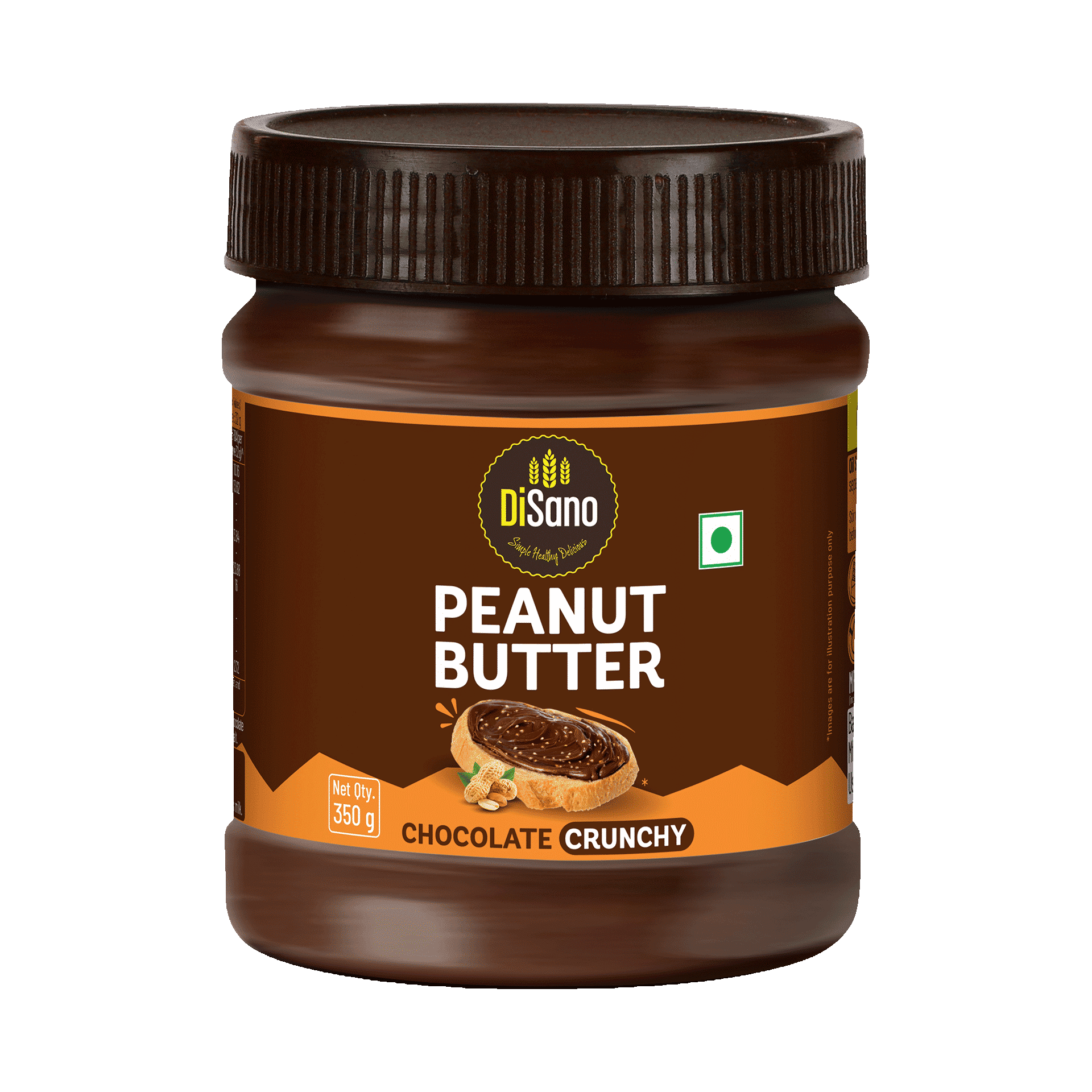 Disano Chocolate Crunchy Peanut Butter 350g - Image 1