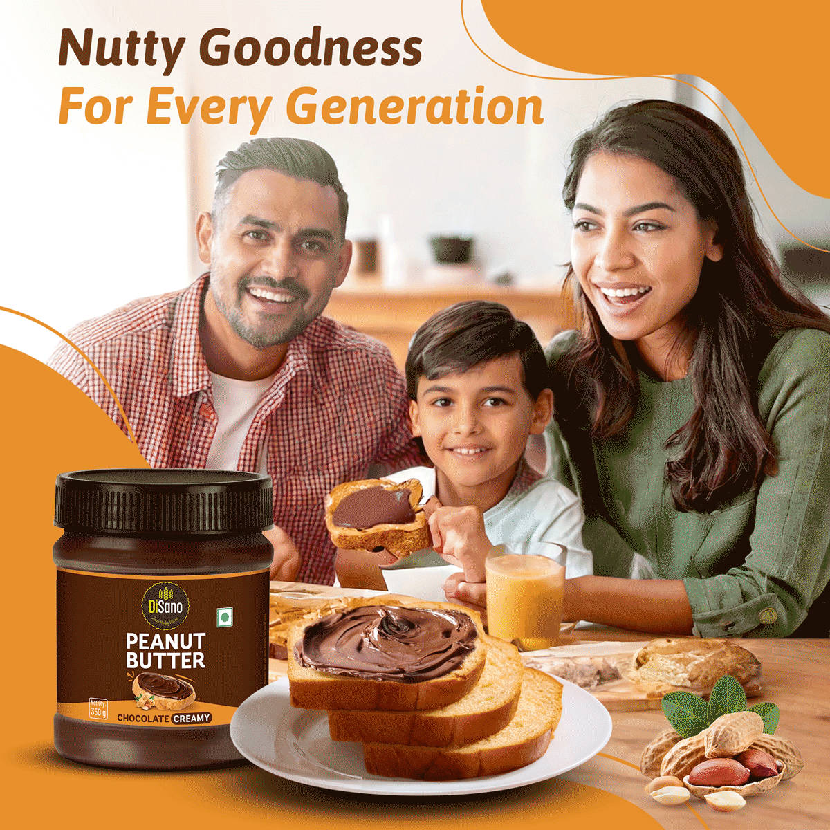 Disano Chocolate Creamy Peanut Butter 350 g - Image 5