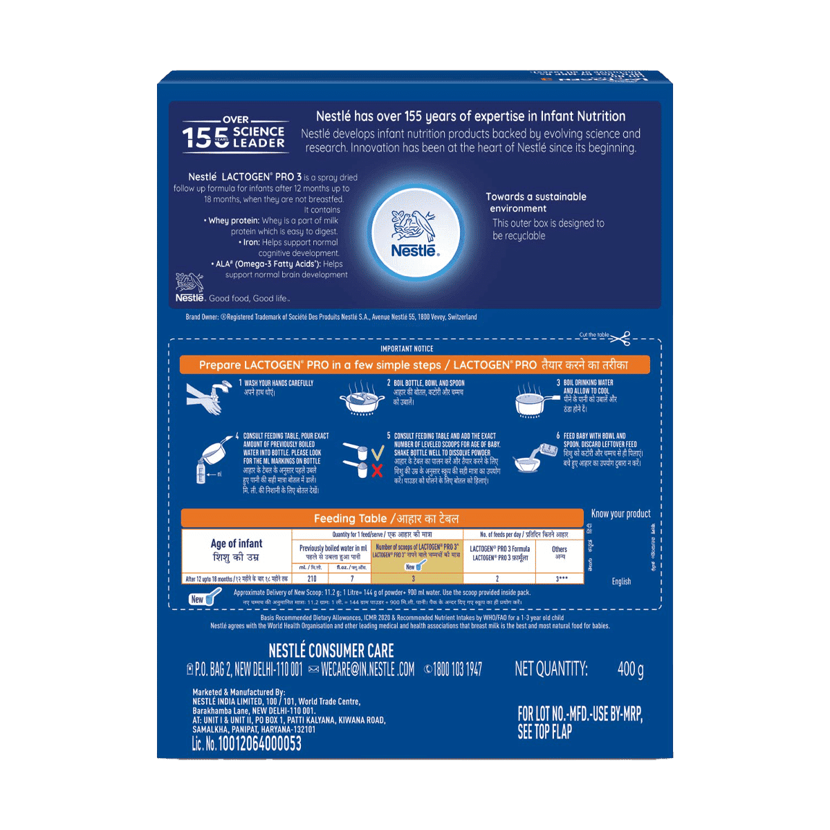 Nestle Lactogen Pro 3 Powder 400g - Image 2