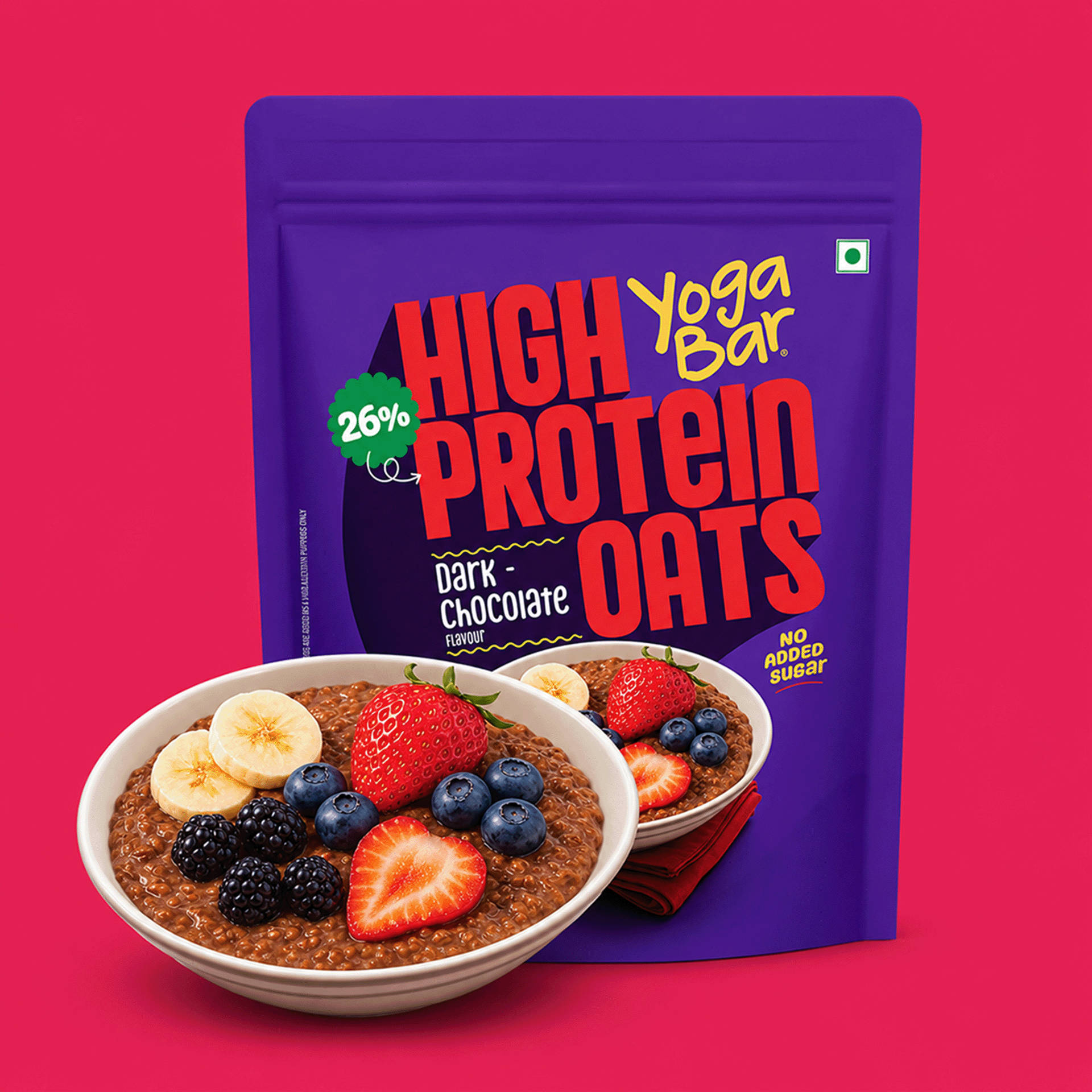 Yogabar High Protein Oats Dark Chocolate 26g - Image 1