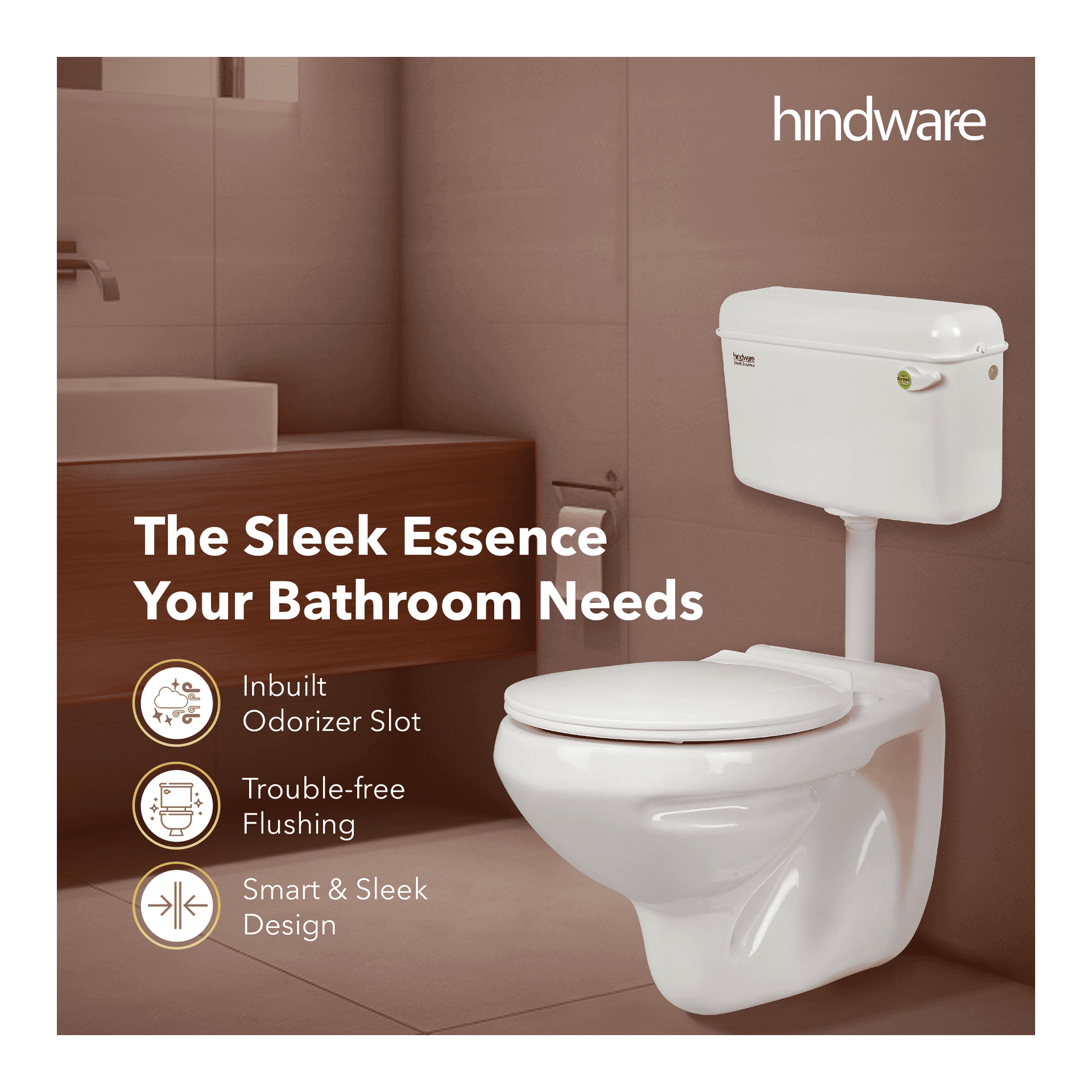 Buy Hindware Sleek Essence Single Flush PVC Cistern (Flush Tank