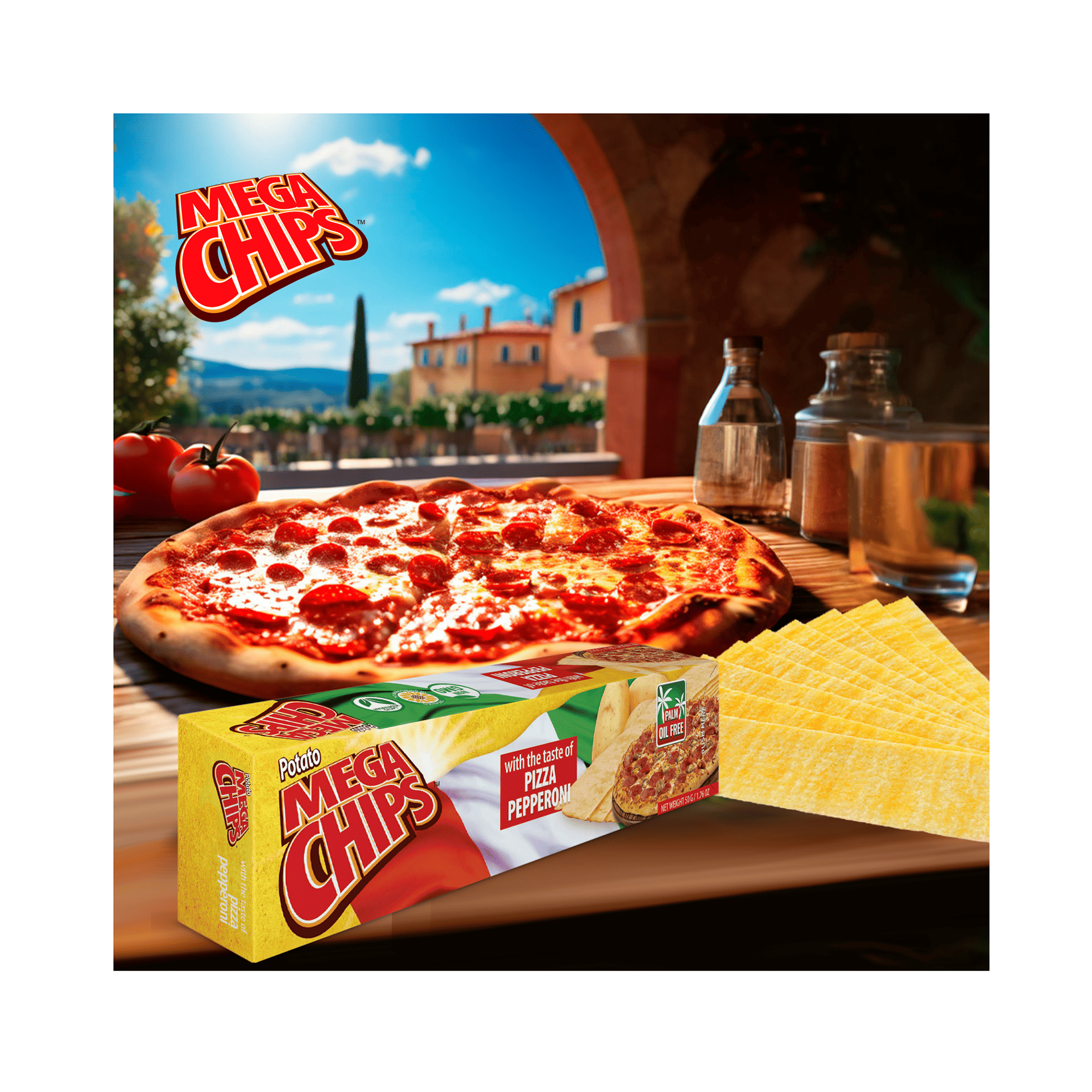 Buy Mega Chips Potato Chips With The Taste Of Pizza Pepperoni