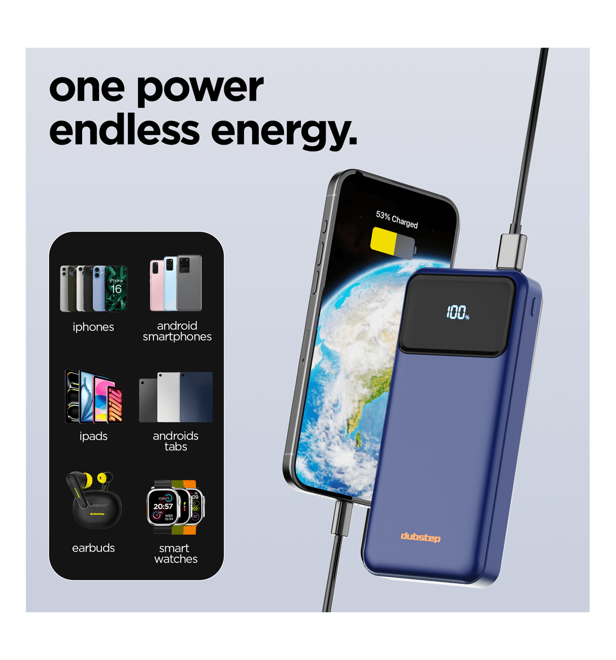 Dubstep Powerblitz X4 20000mAh 22.5W Power Bank (Blue) - Image 12