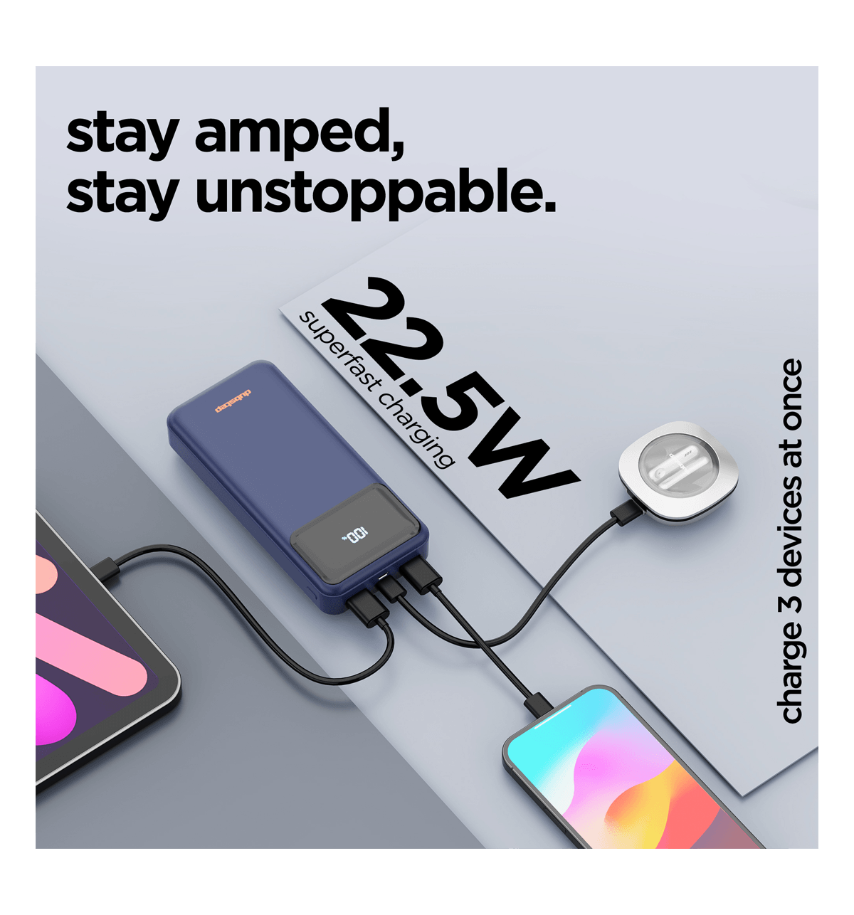 Dubstep Powerblitz X4 20000mAh 22.5W Power Bank (Blue) - Image 7