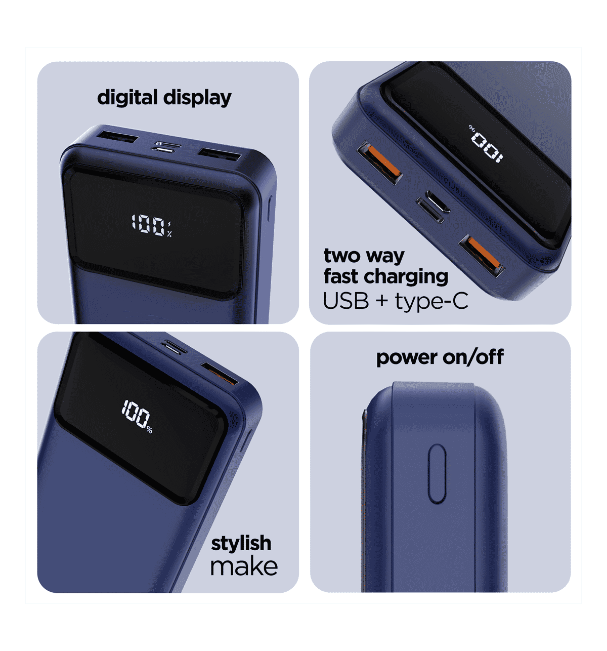 Dubstep Powerblitz X4 20000mAh 22.5W Power Bank (Blue) - Image 9
