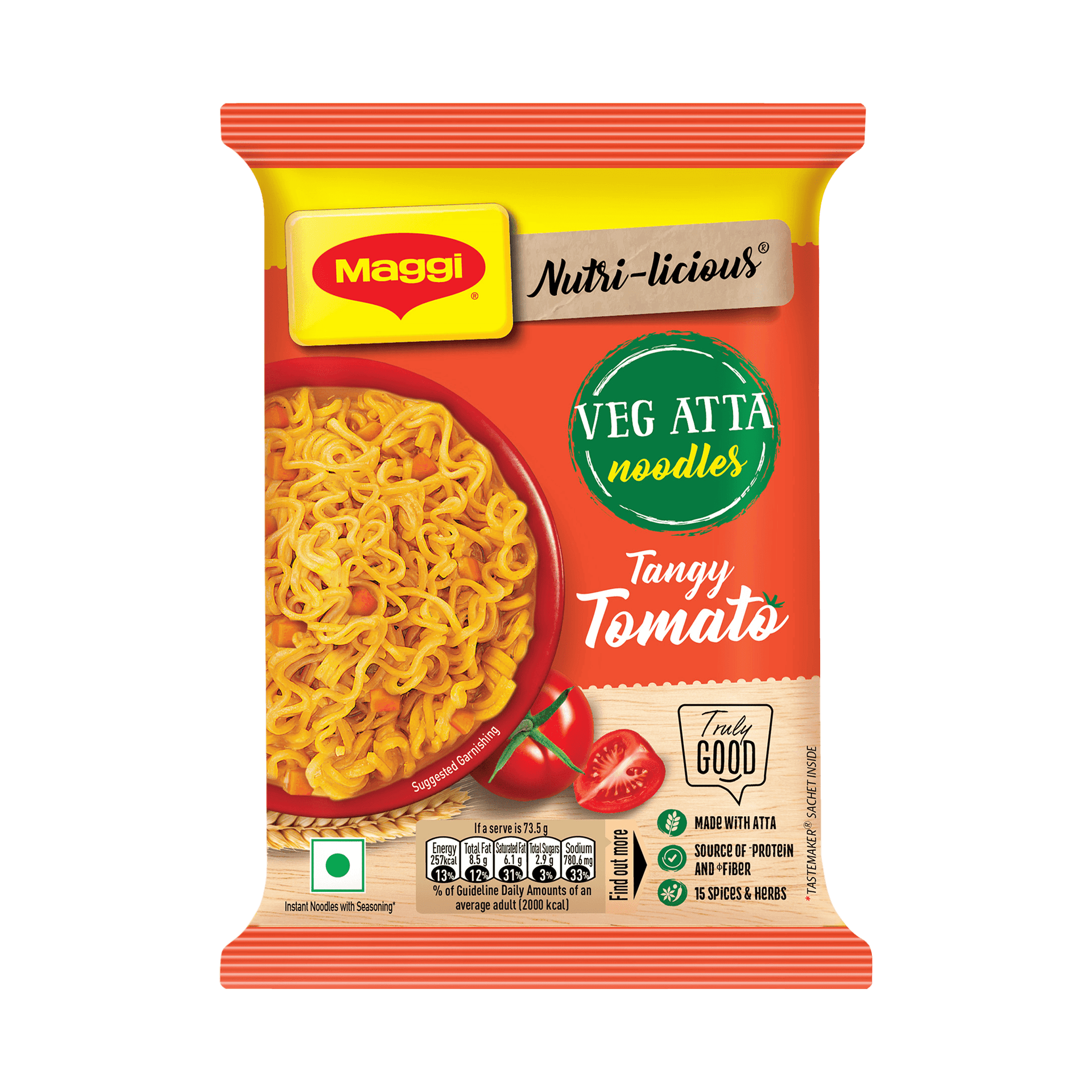 Buy MAGGI Nutri-Licious Veg Atta Noodles Tangy Tomato Online (73.5