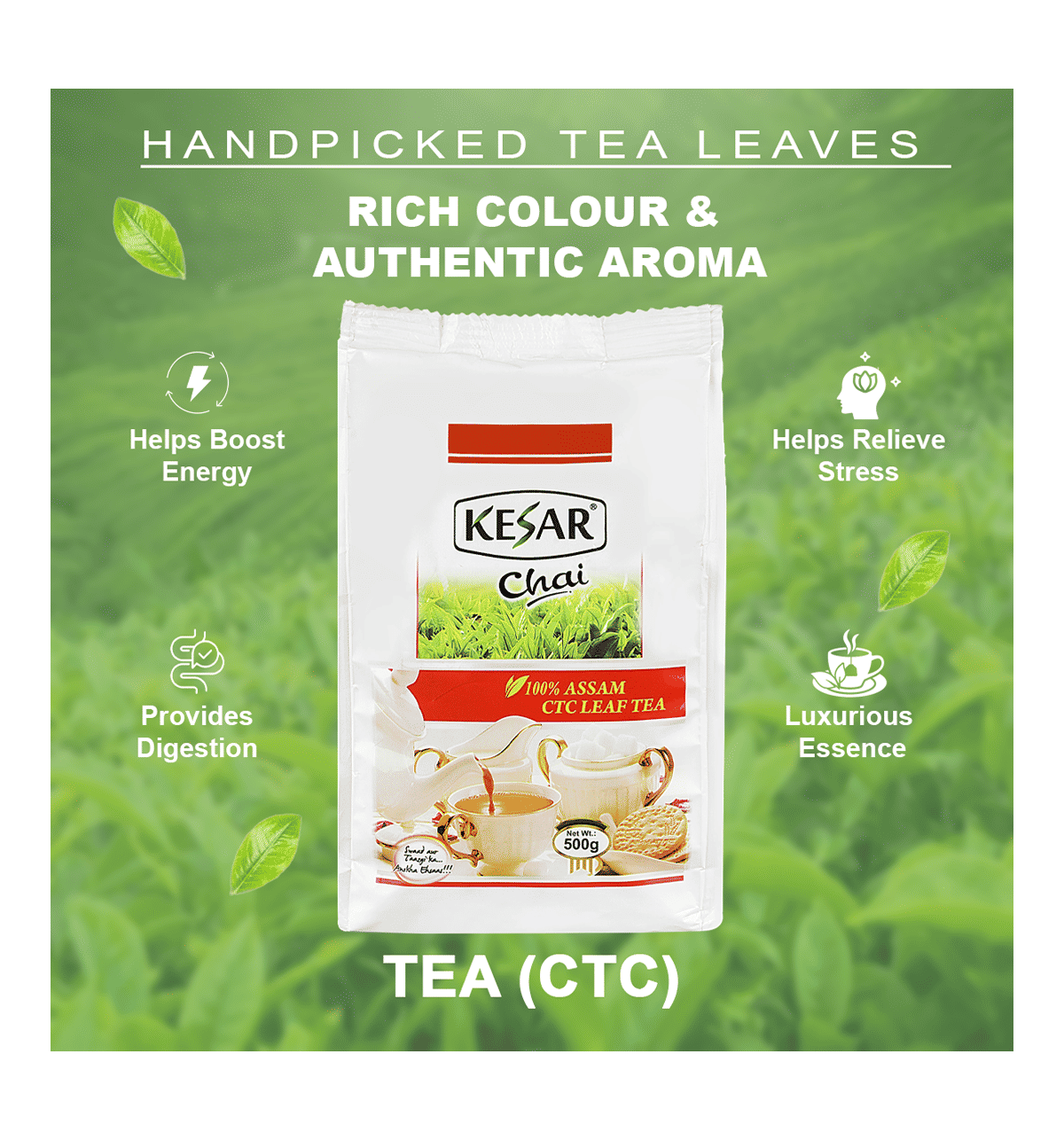 Kesar Chai Premium Assam CTC Leaf Tea 500 g - Image 5