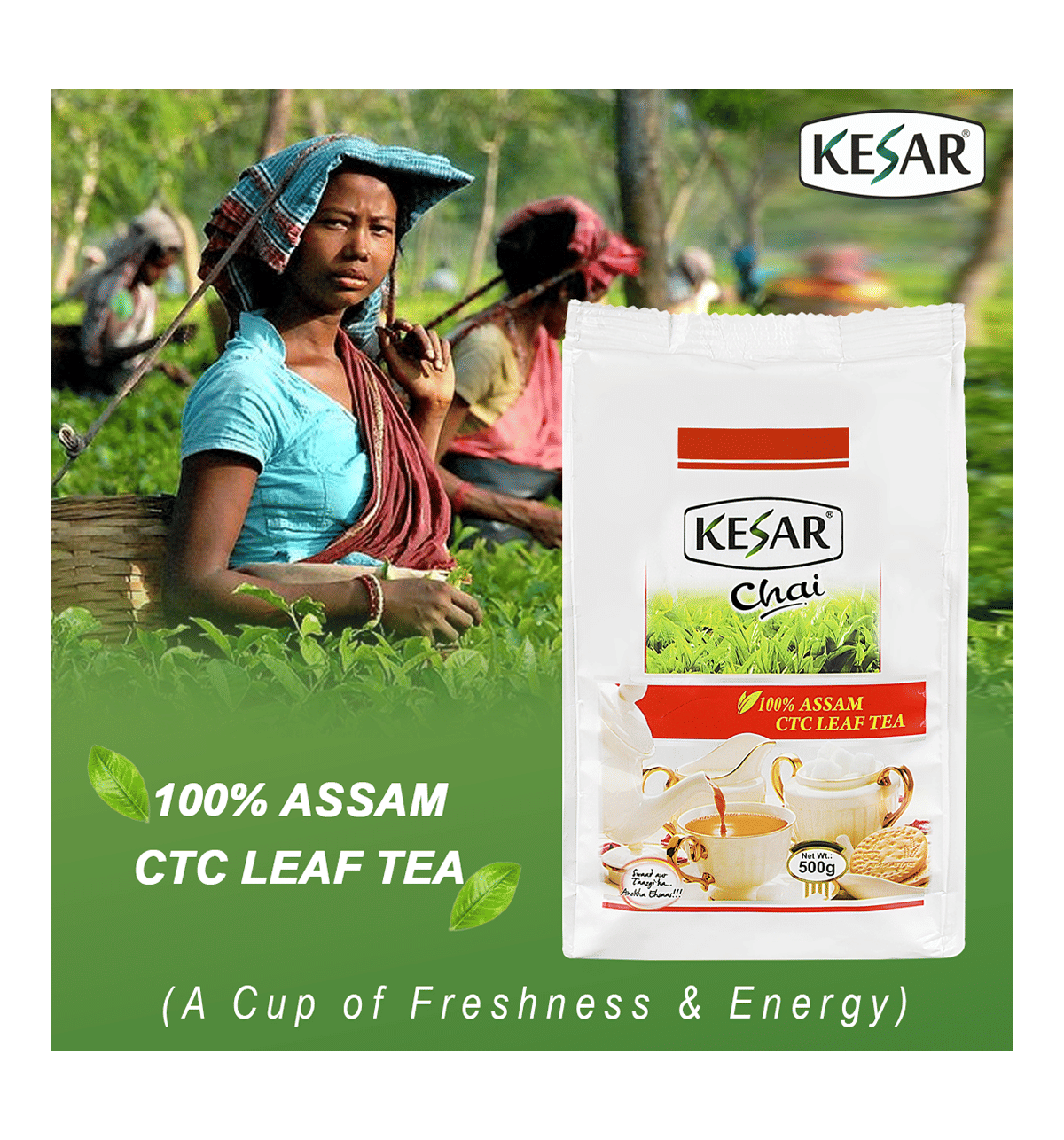 Kesar Chai Premium Assam CTC Leaf Tea 500 g - Image 3