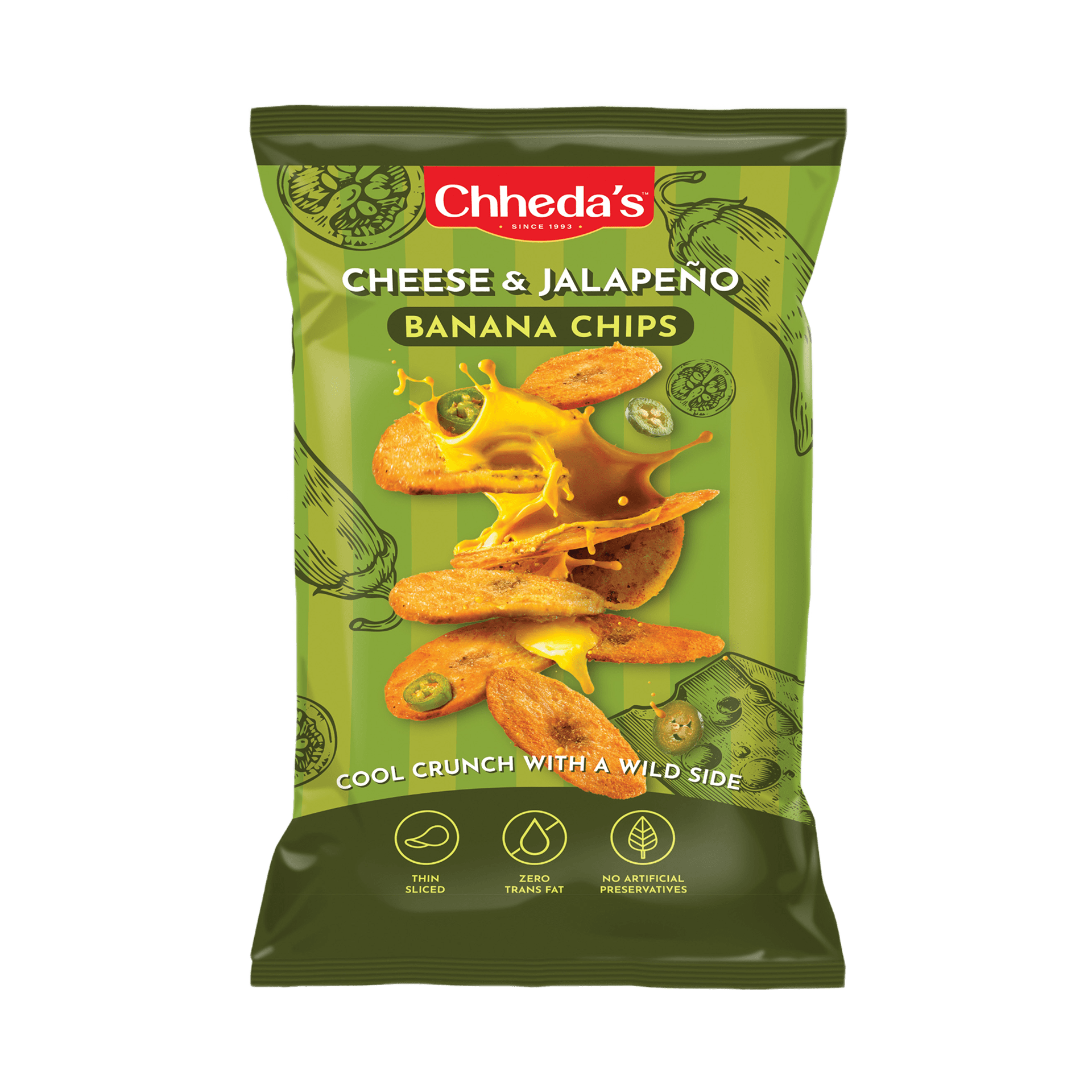 Buy Chheda's Cheese and Jalapeno Banana Chips Online (90 g) At