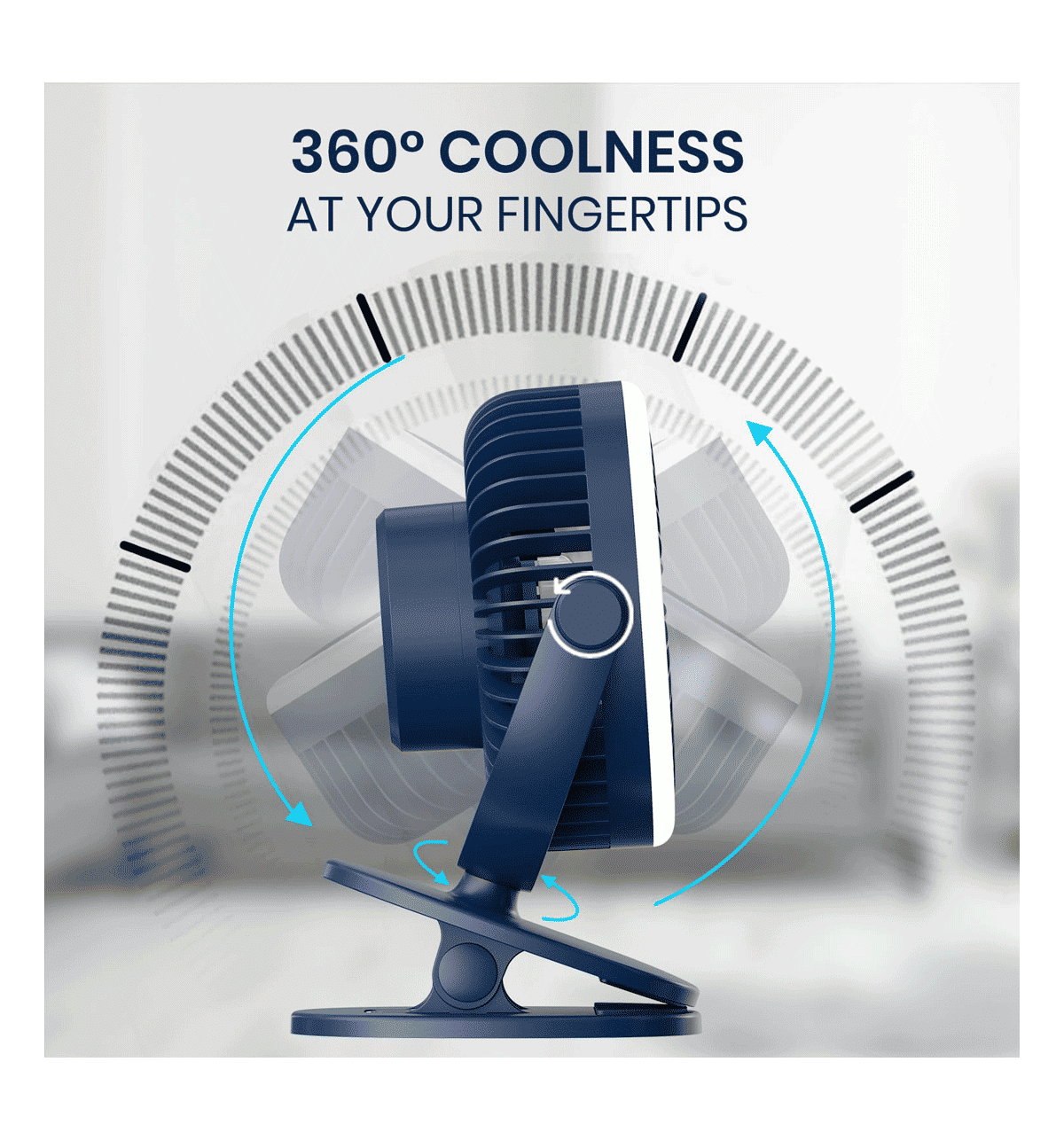Portronics ClipCool Rechargeable Fan, Blue - Image 7
