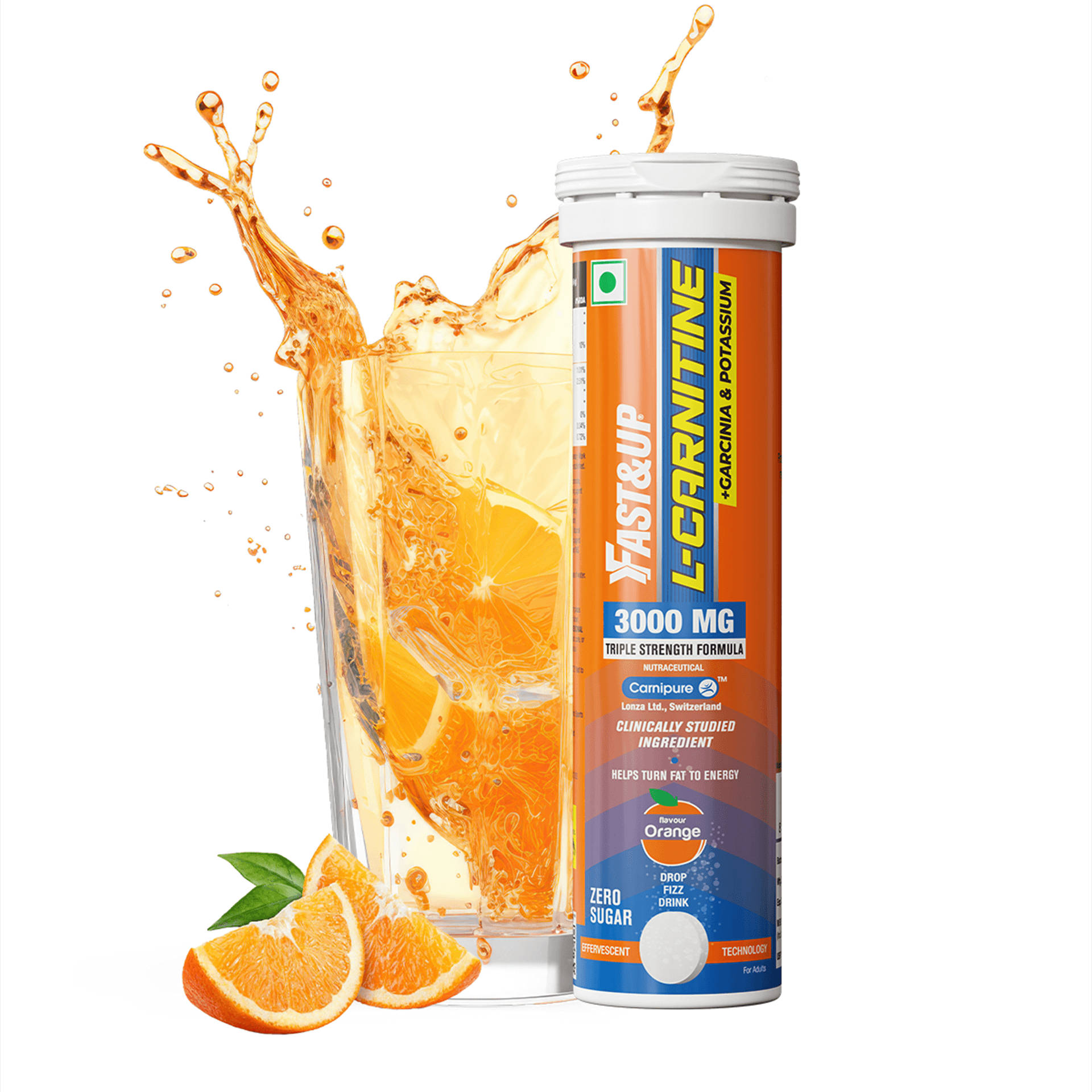 Buy Fast&Up 3X Fat Burner L-Carnitine 3000mg + Garcinia + Potassium,  Sourced from Carnipure