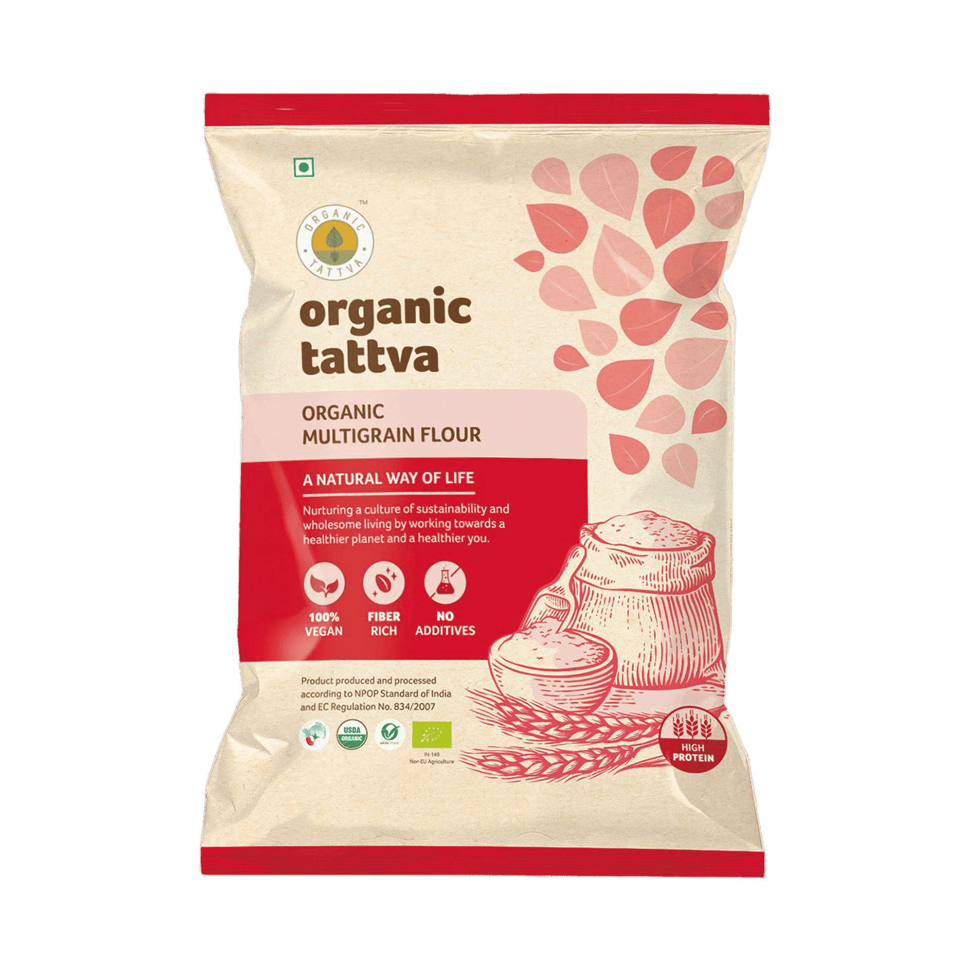 organic tattva Multigrain Atta 5 kg - Image 1