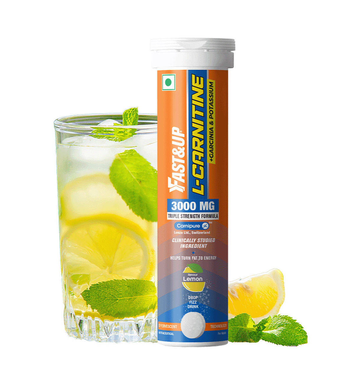 Buy Fast&Up 3X Fat Burner L-Carnitine 3000mg + Garcinia + Potassium - Lemon  Flavor Online (1 pack) At Best Price