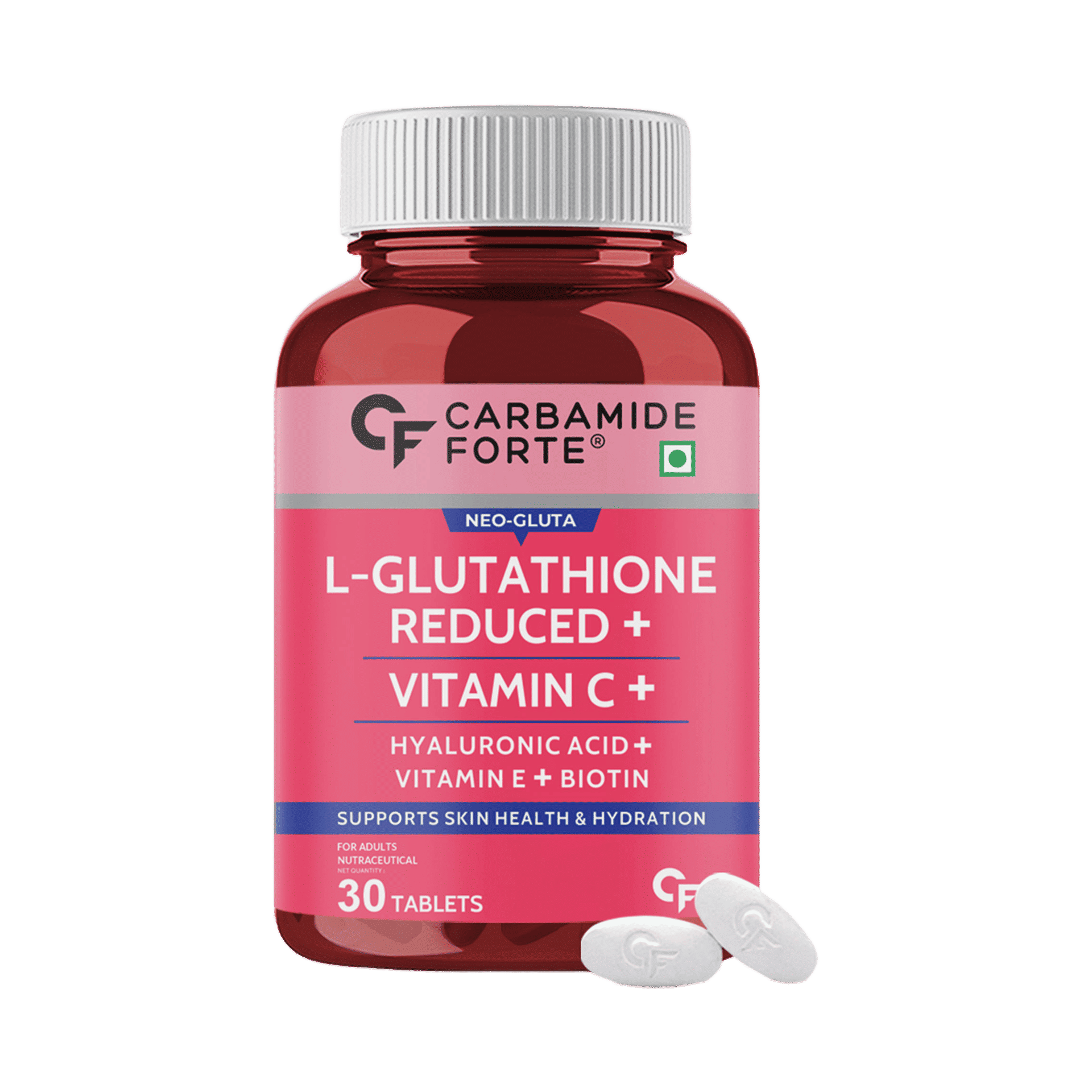 Buy Carbamide Forte Japanese Reduced L Glutathione Tablets 500mg with  Vitamin E | Glutathione with Hyaluronic Acid, Vitamin E, Lycopene & Biotin  Online (30 tablets) At Best Price