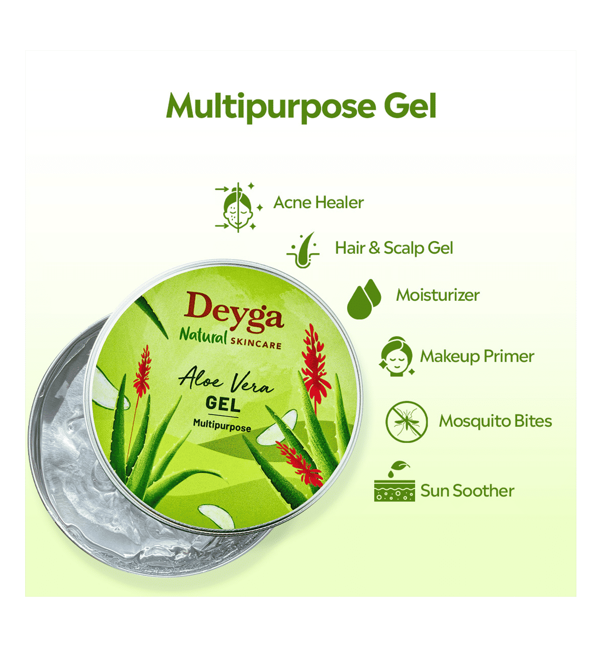 Buy Deyga Aloe Vera Gel | Multipurpose Gel | Aloe Vera Gel For Skin, Face,  And Hair | Suits All Skin Type | Men & Women Online (100 ml) At Best Price