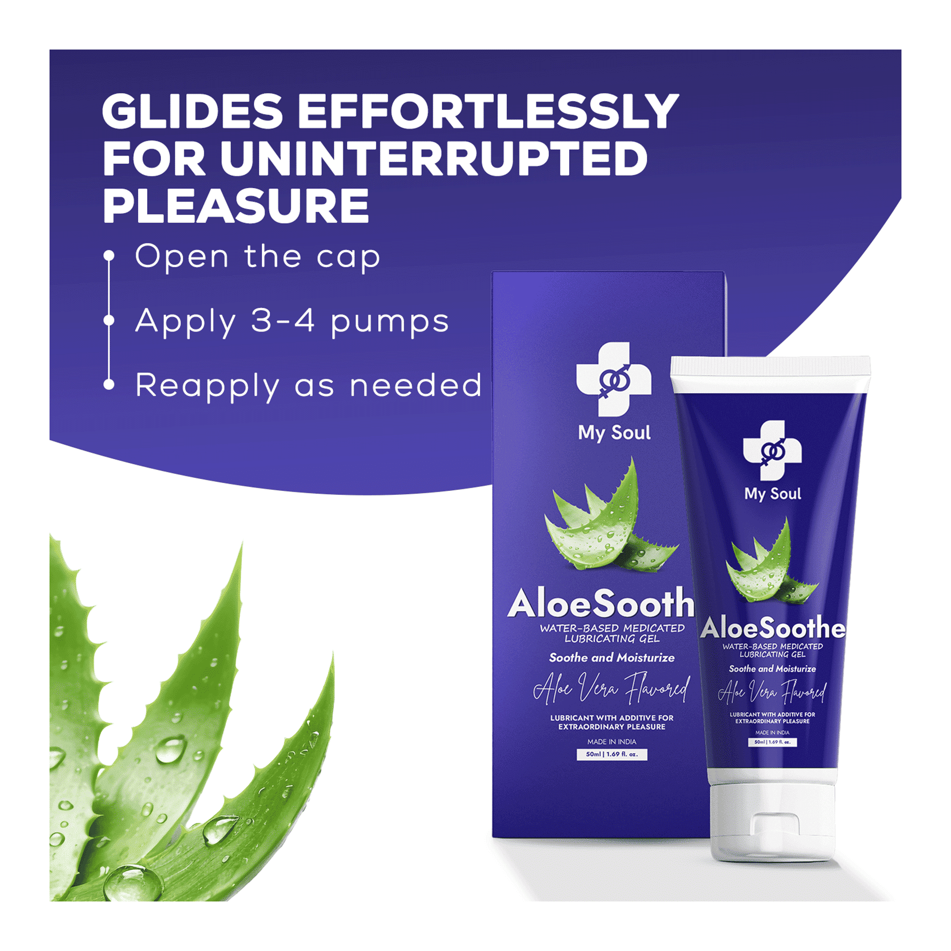 Buy My Soul AloeSoothe, Intimate Lubricant Gel for Couples, Aloe Vera Based  Online (50 ml) At Best Price