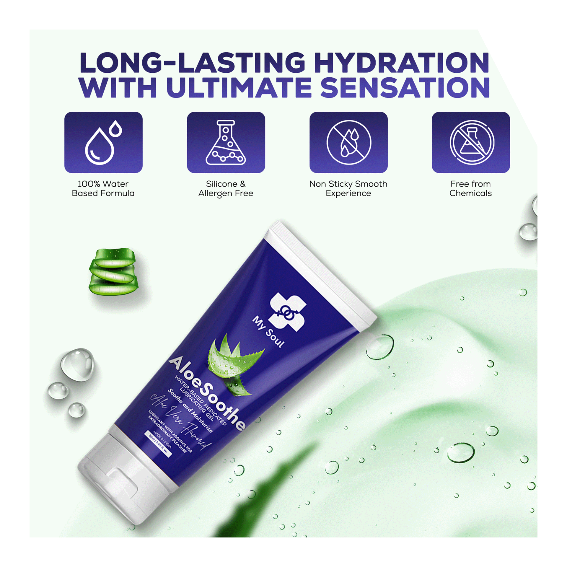 Buy My Soul AloeSoothe, Intimate Lubricant Gel for Couples, Aloe Vera Based  Online (50 ml) At Best Price