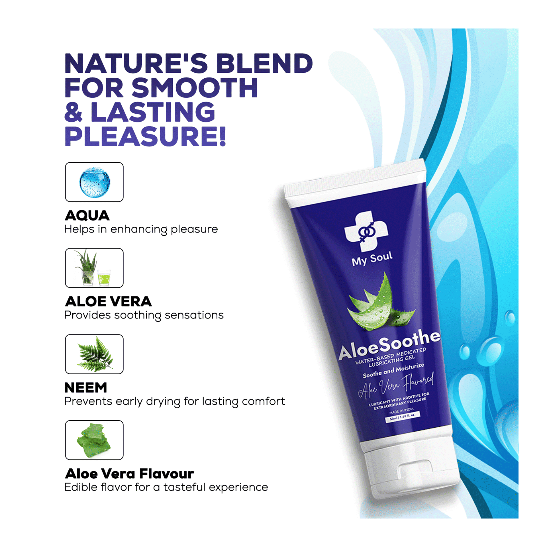 Buy My Soul AloeSoothe, Intimate Lubricant Gel for Couples, Aloe Vera Based  Online (50 ml) At Best Price