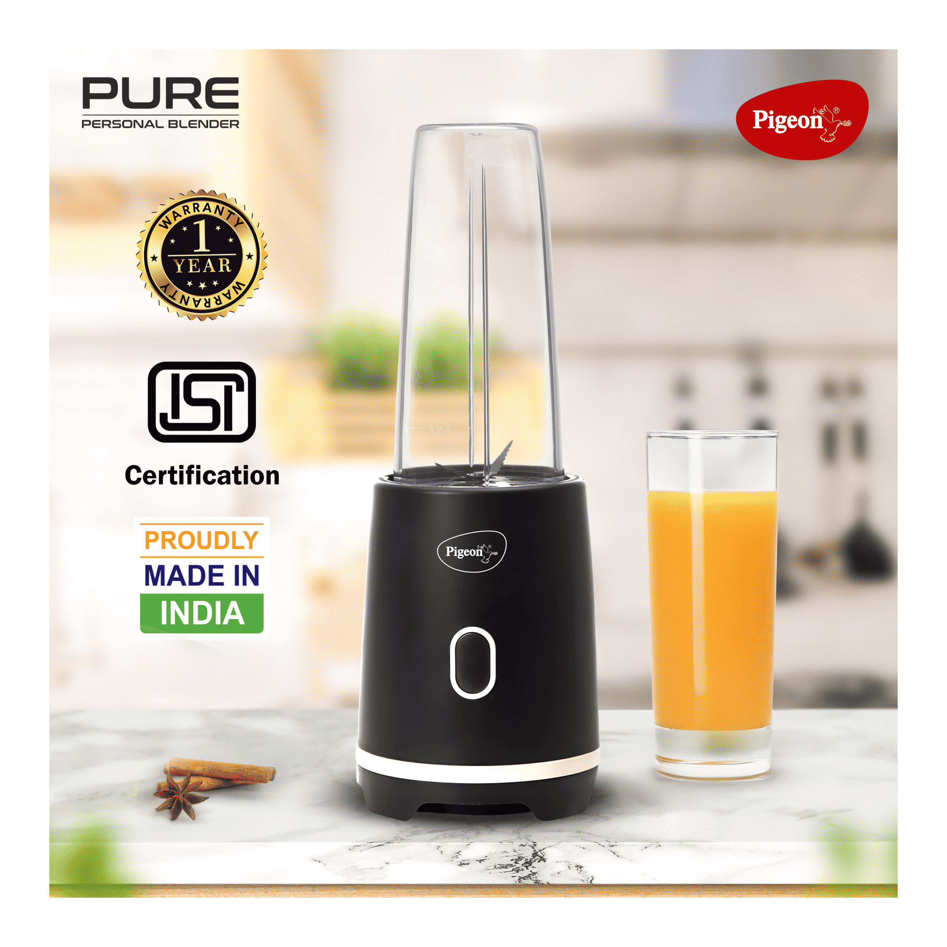 Pigeon Pure Portable Blender & Mixer Juicer 300W Black 1 Pieces - Image 5