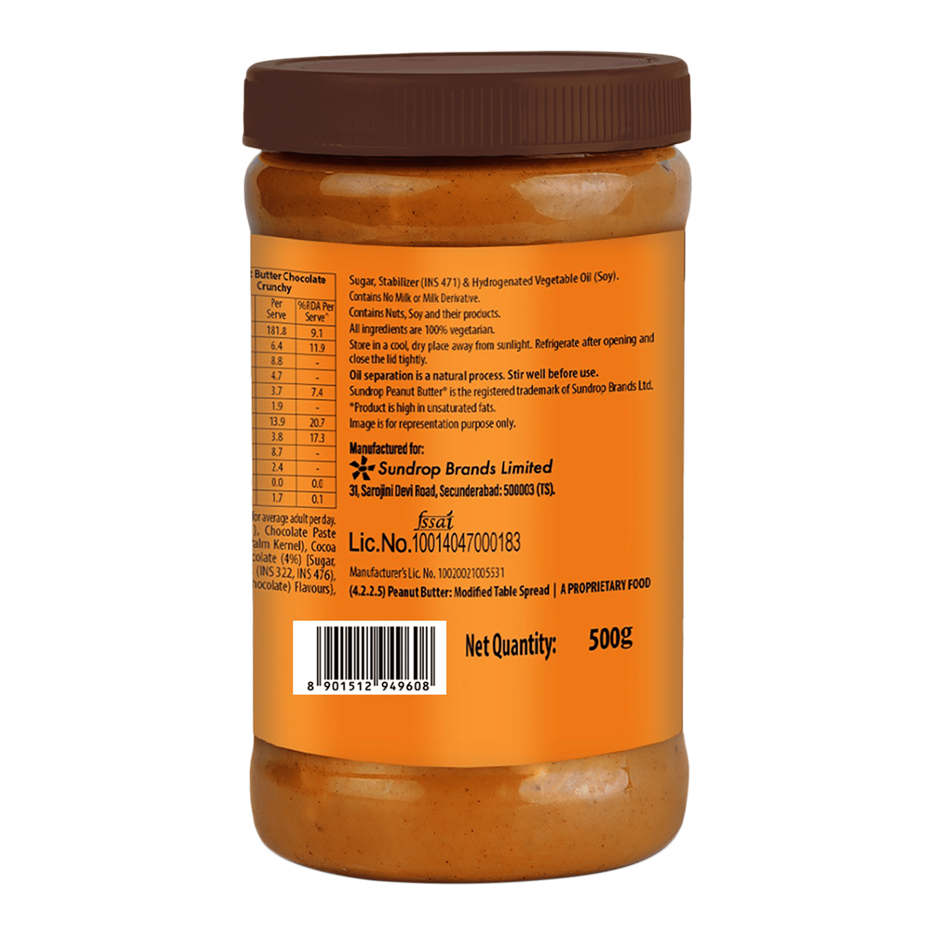 Sundrop Peanut Butter Chocolate Crunchy 924g - Image 2