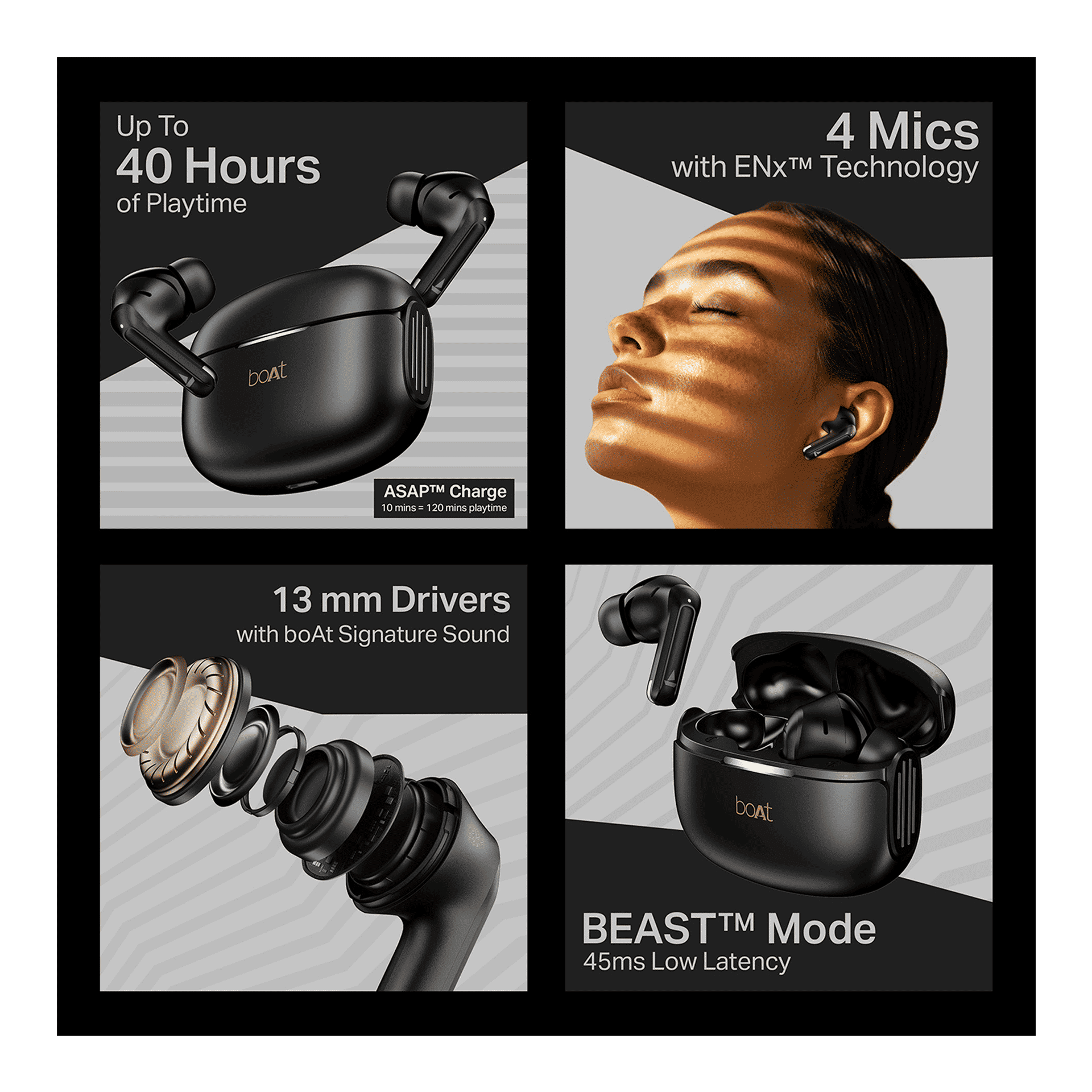 boAt Airdopes 219 TWS Earbuds Carbon Black - Image 2
