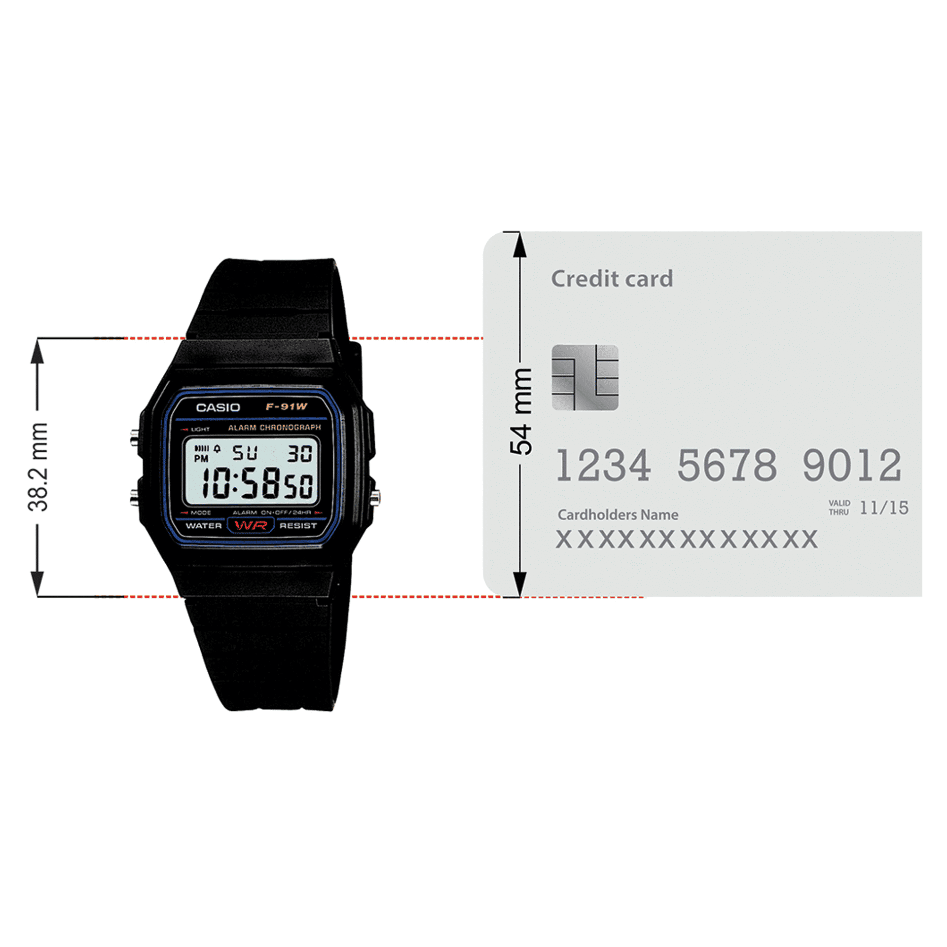 Casio Resin Unisex Digital Watch - Dark Black - Image 8