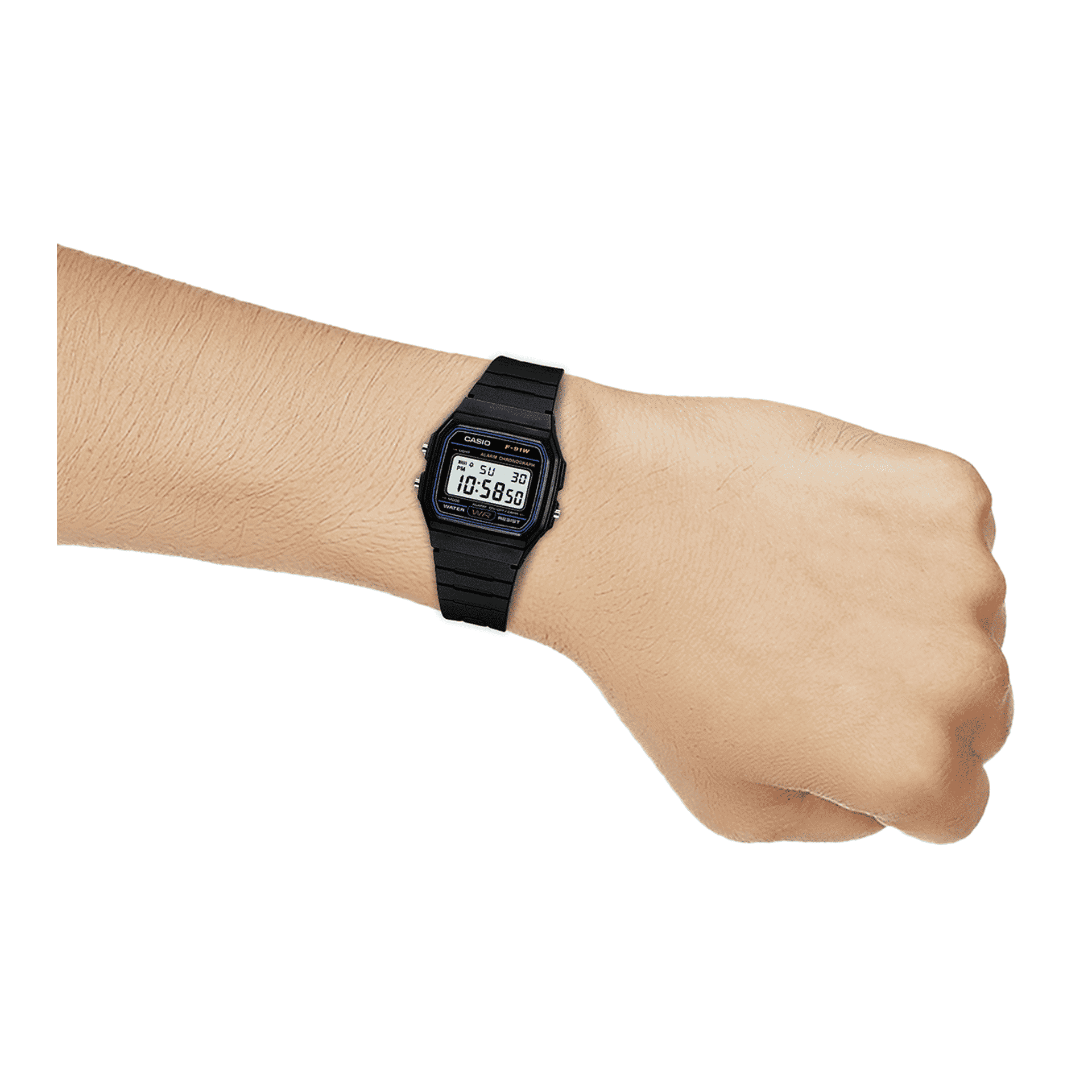 Casio Resin Unisex Digital Watch - Dark Black - Image 6