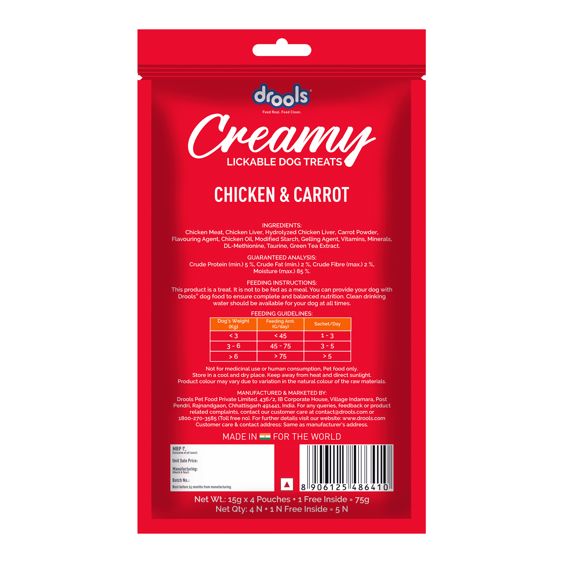 Buy Drools Dog Treats, Creamy Chicken & Carrot 5 Sticks Tasty