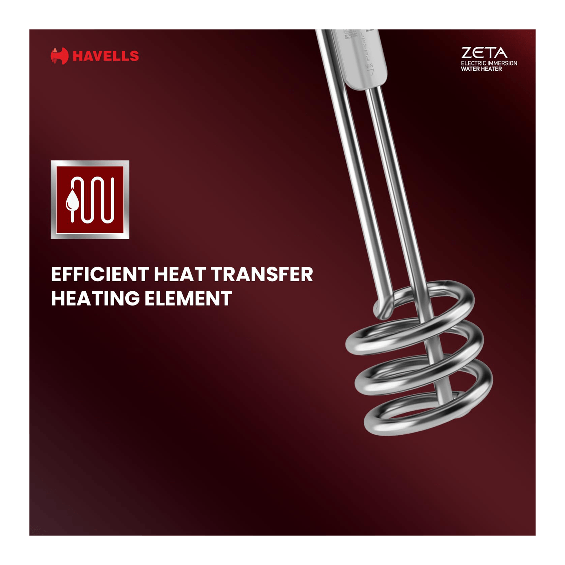 Buy Havells Zeta 1500 W Immersion Heater (Grey) Online (1 Piece