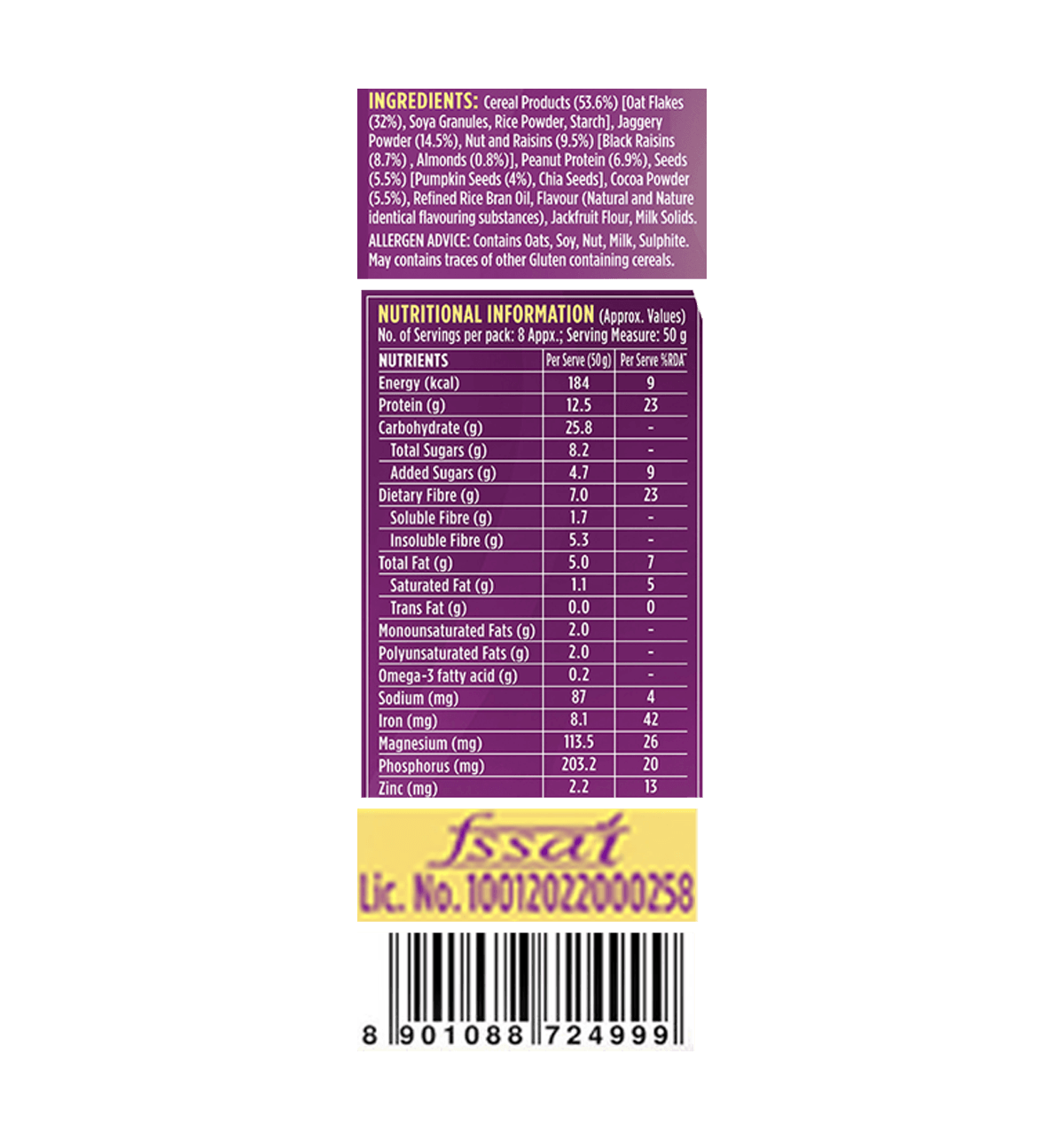 Saffola Hi-Protein Oats 25g with Almonds, Raisins, Super Seeds - Image 10