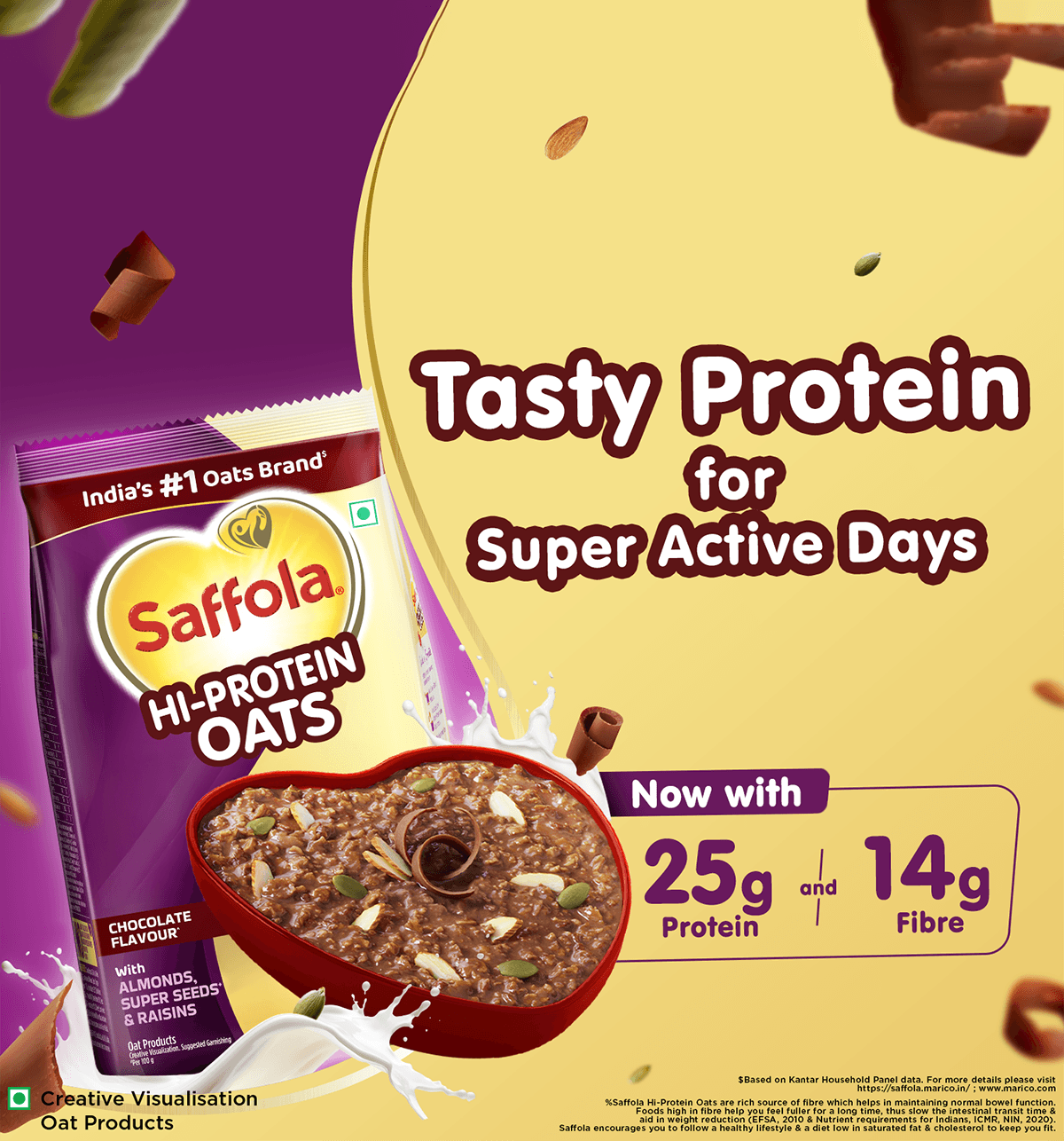 Saffola Hi-Protein Oats 25g with Almonds, Raisins, Super Seeds - Image 5