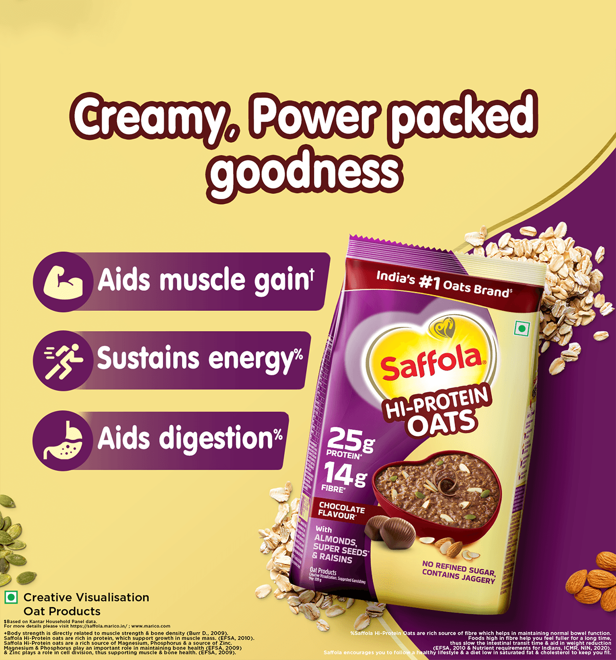 Saffola Hi-Protein Oats 25g with Almonds, Raisins, Super Seeds - Image 6