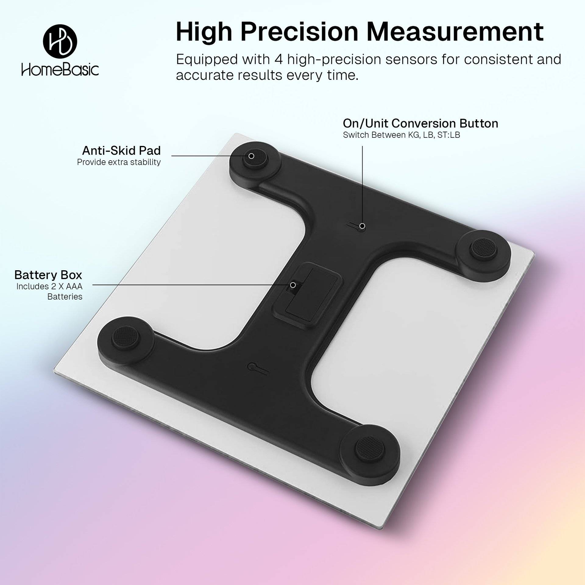 HomeBasic Digital Body Weight Scale - Temperature Crystal - Image 2