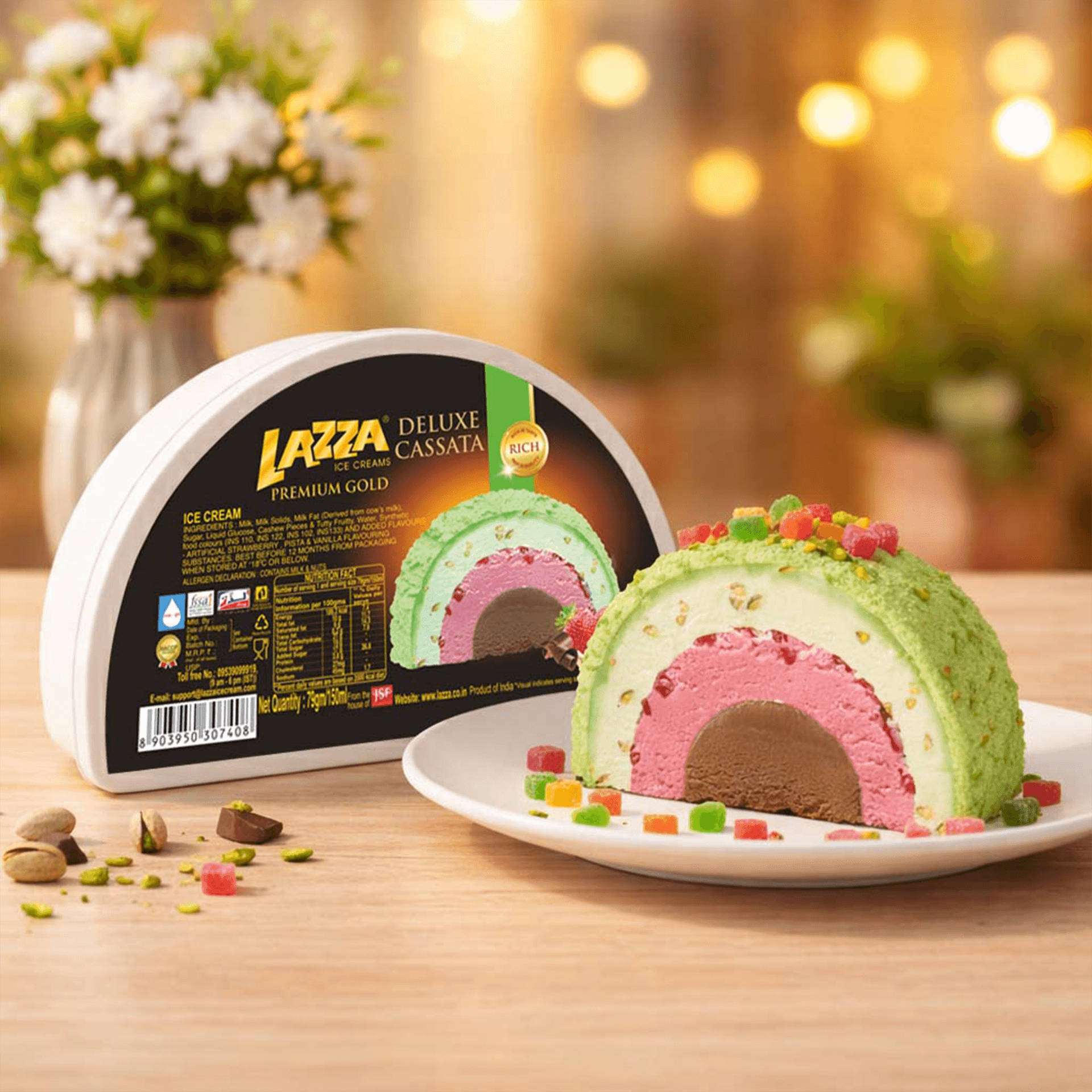 Buy LAZZA Rich Deluxe Cassatta Ice Cream Online (150 ml) At Best Price