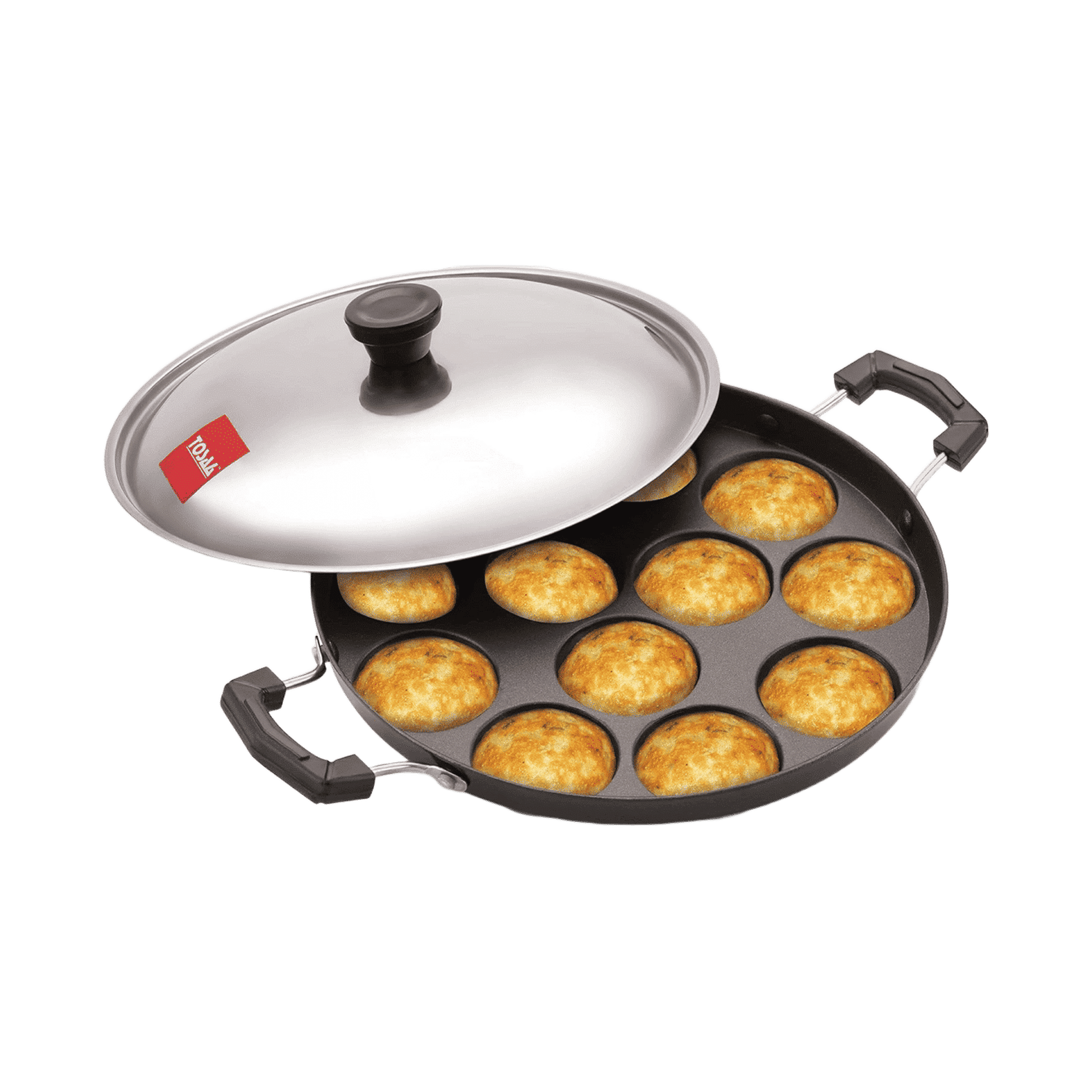 Tosaa Aluminium Appam Patra Paniyarakkal (12 Cavity, 23cm, Black) - Image 6